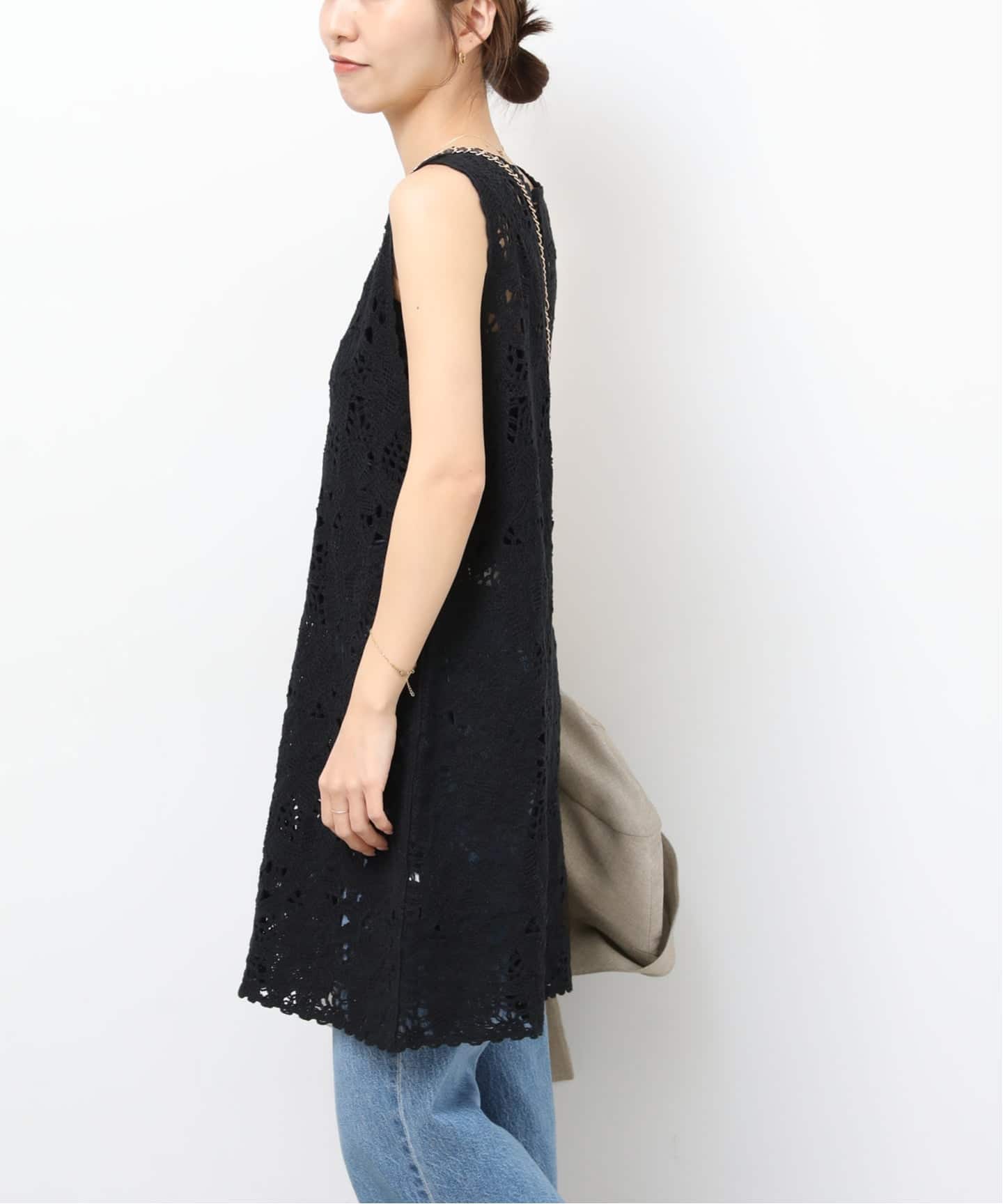 予約》［26SS新作］エンブロイダリークロシェレースチュニック