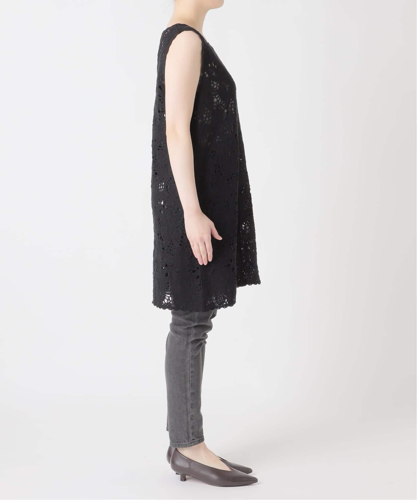 予約》［26SS新作］エンブロイダリークロシェレースチュニック