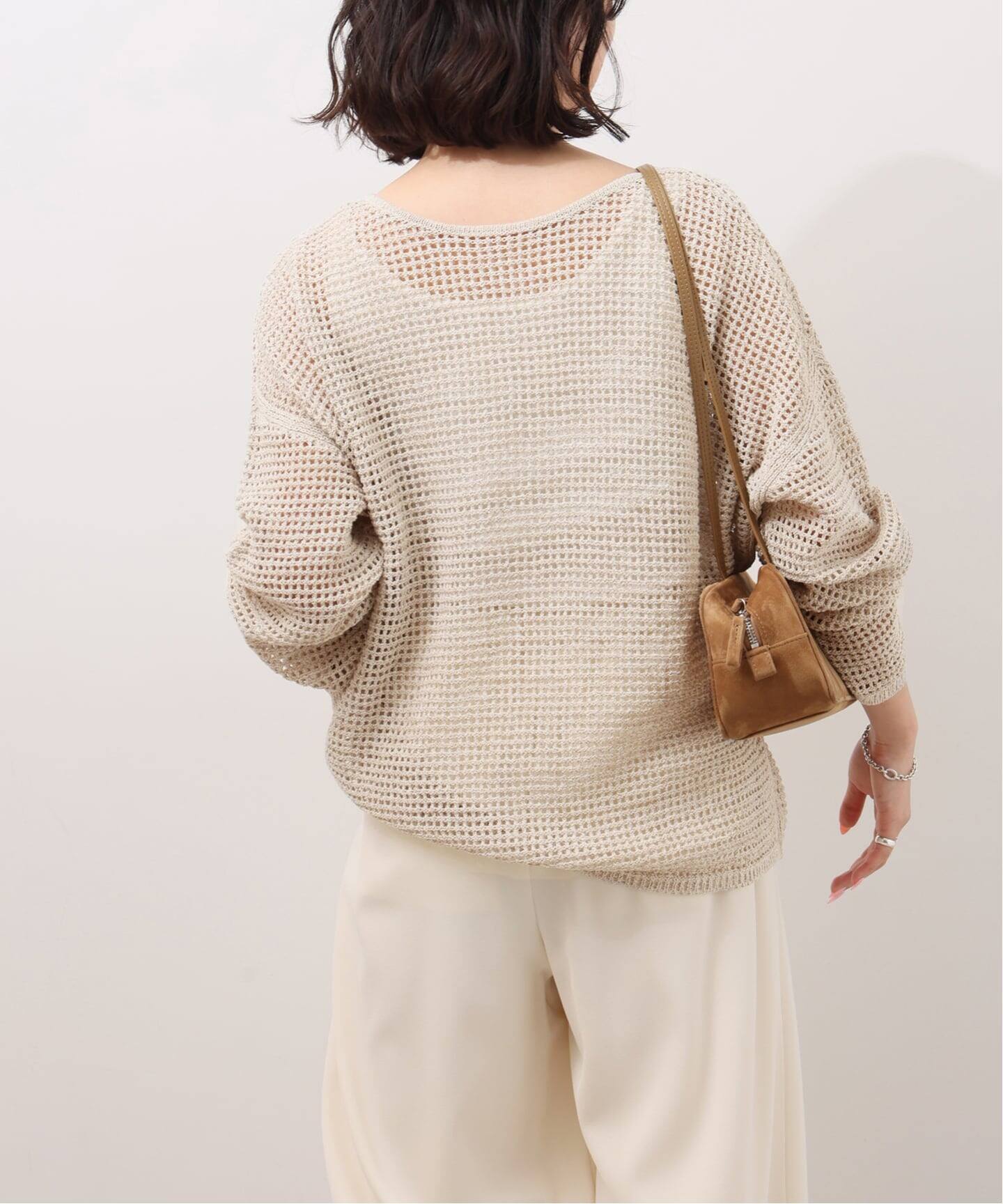 【美品】J.S.relumeミックスメッシュ2WAYヘンリープルオーバー ミックスメッシュ2WAYヘンリープルオーバー（ニット／セーター