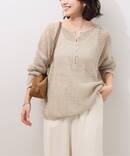 ミックスメッシュ2WAYヘンリープルオーバー