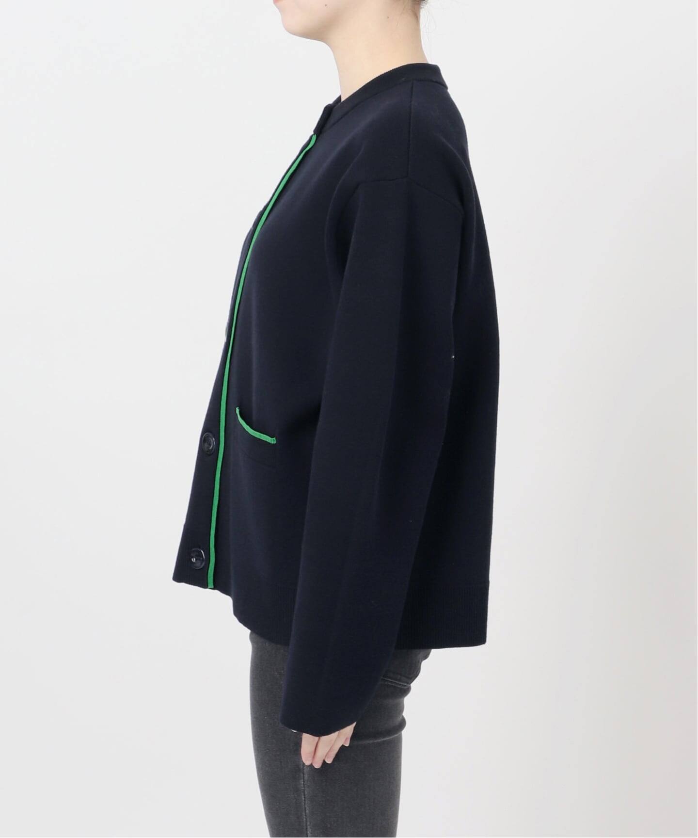 追加予約》ダブルニットコントラストカーディガン（カーディガン