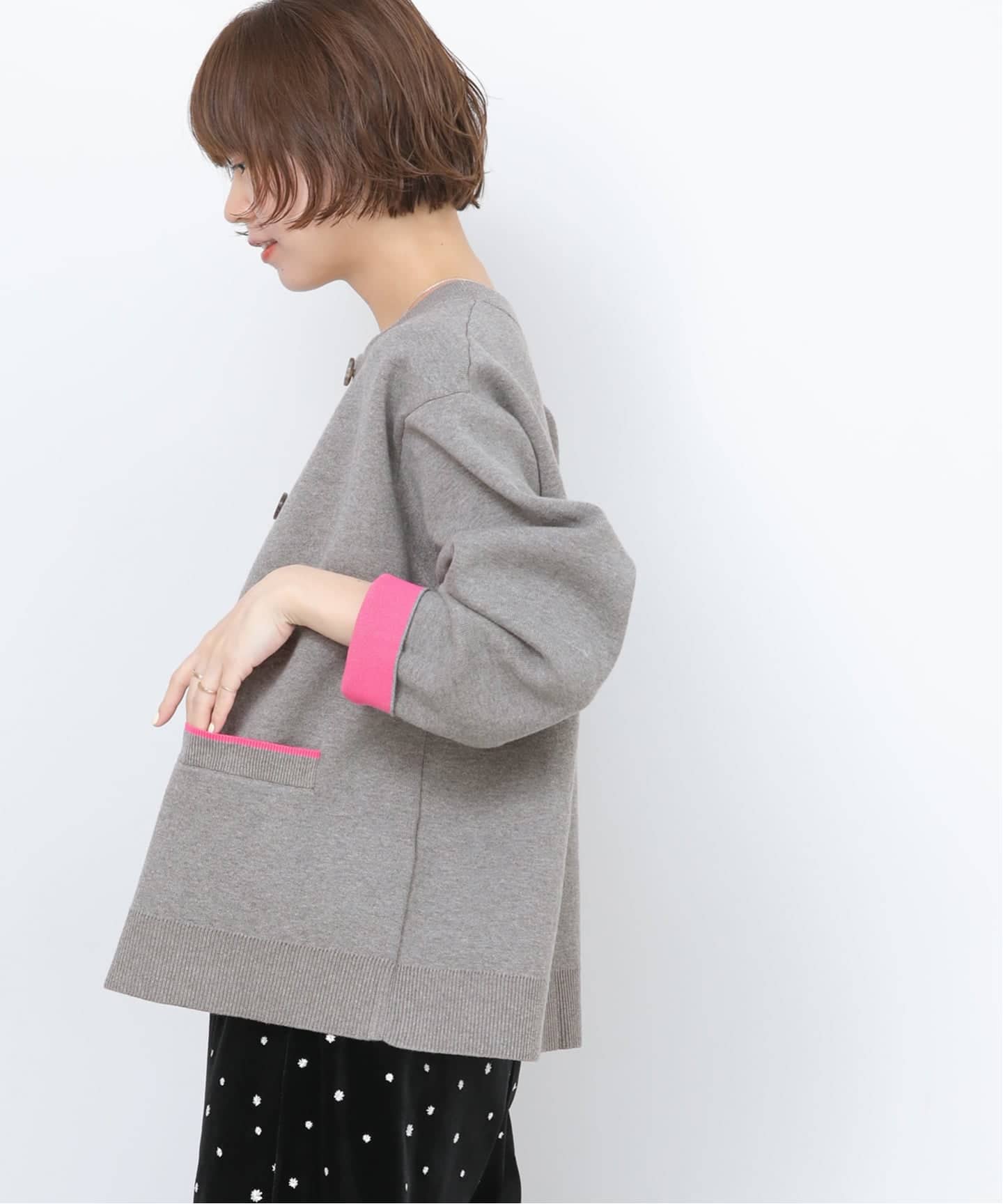 ♡relume ダブルニットコントラストカーディガン JOURNAL STANDARD relume｜ダブルニットコントラストカーディガン