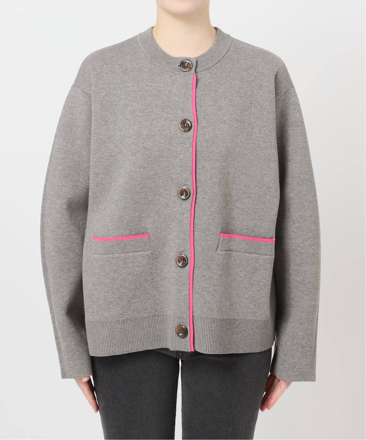 WEB限定追加予約3》ダブルニットコントラストカーディガン