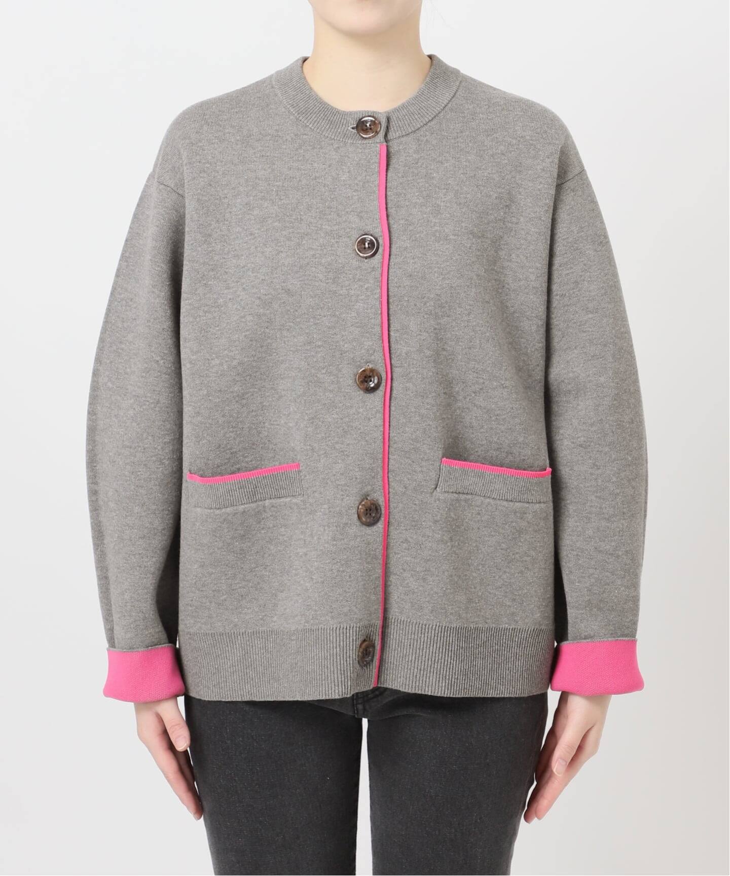 WEB限定追加予約3》ダブルニットコントラストカーディガン