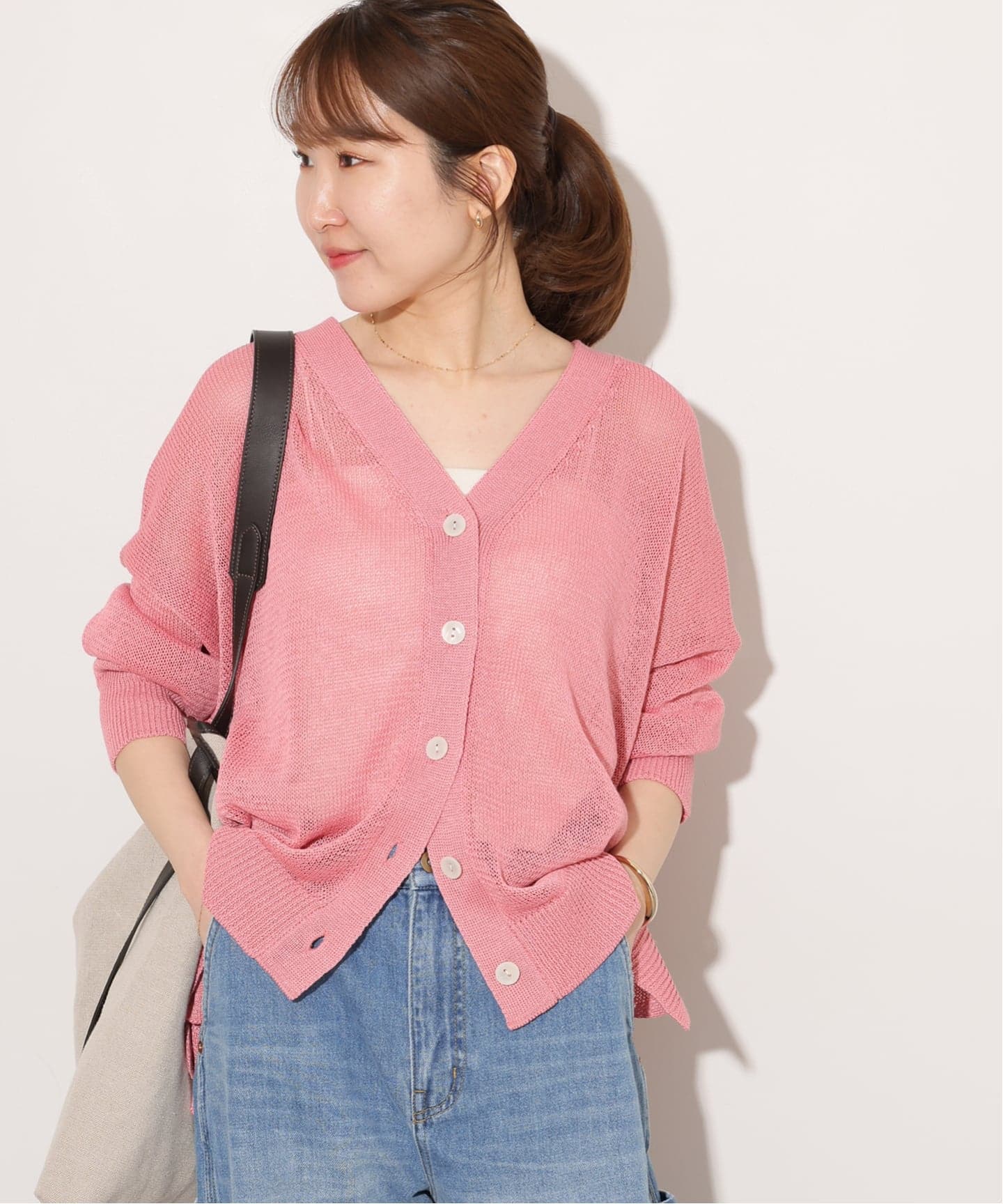 【美品】 ジャーナルスタンダード PEリネンルーズVカーディガン 24SSモデル 追加 / 新色》PEリネンルーズVカーディガン（カーディガン）｜JOURNAL