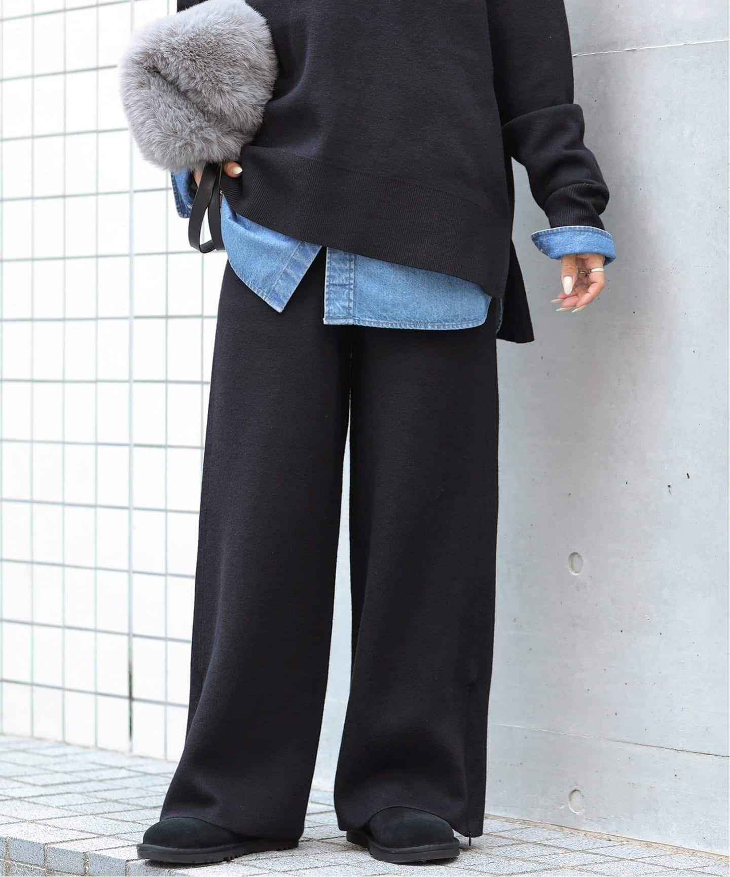 予約》ウォッシャブルウールミックスワイドパンツ（その他パンツ
