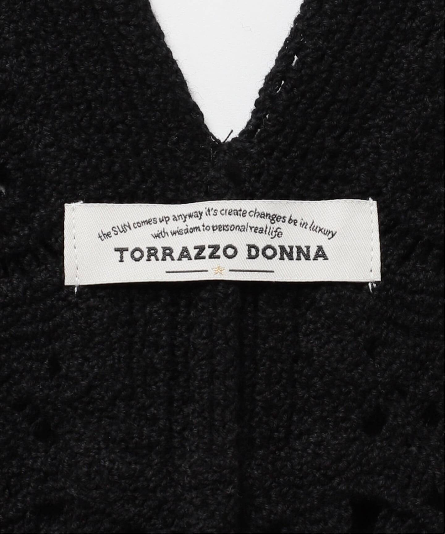 TORRAZZO DONNA/トラッゾドンナ】クロシェポンチョ（ニット／セーター