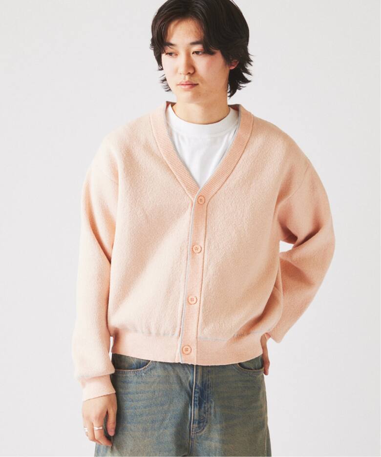 ドライタッチ ブークレ Vネック カーディガン（カーディガン 