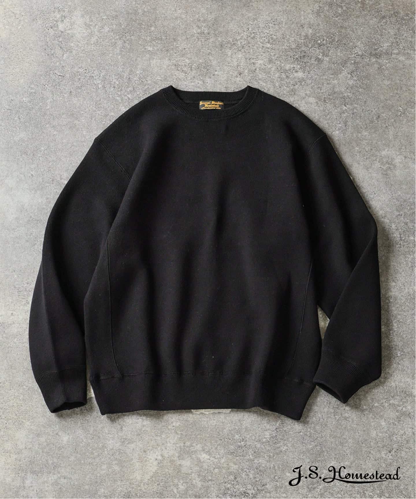 J.S.Homestead / コットン ポリ スウェット ライク クルー ニット