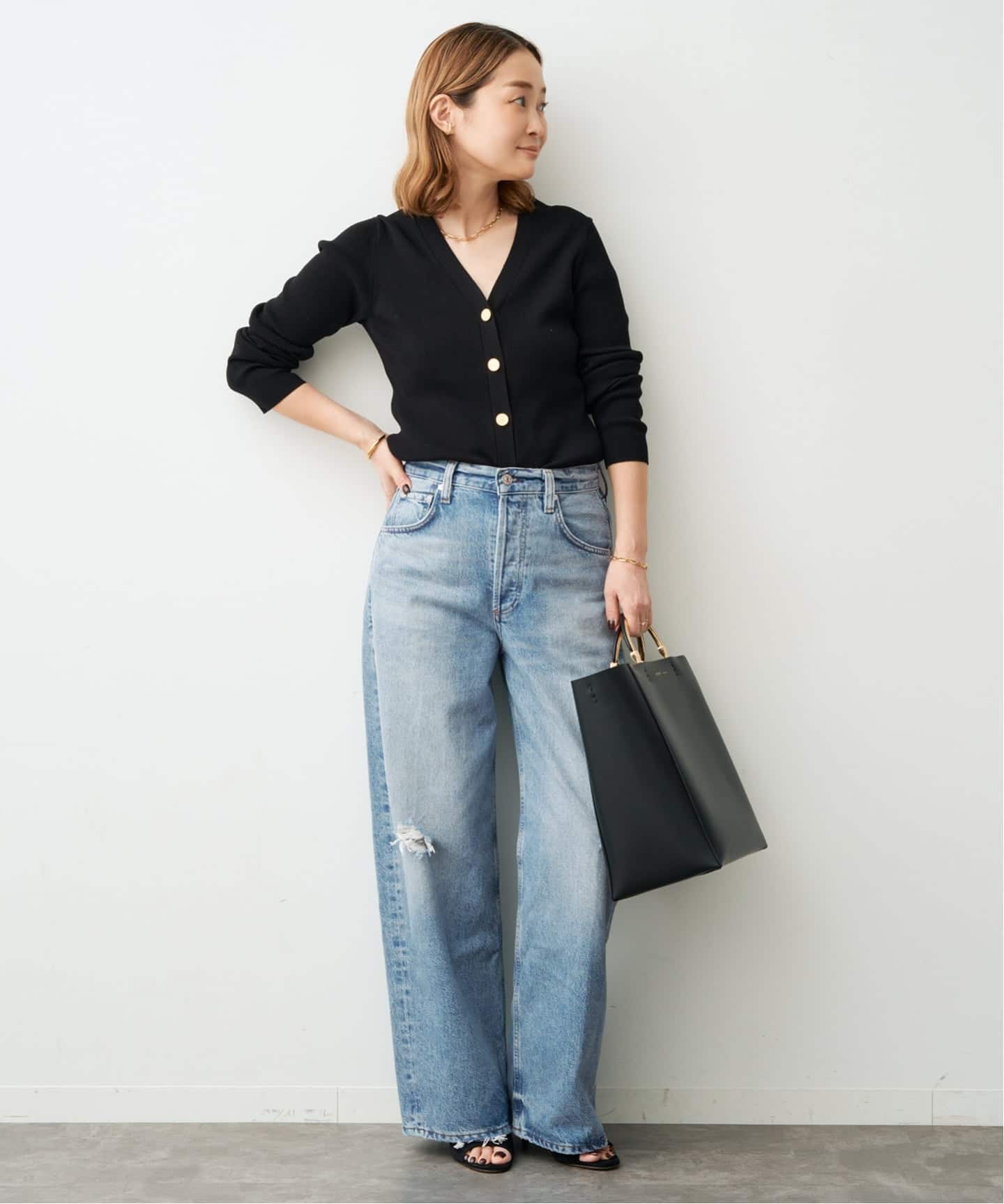 予約》*DINER RIB Vネックカーディガン（カーディガン）｜Deuxieme