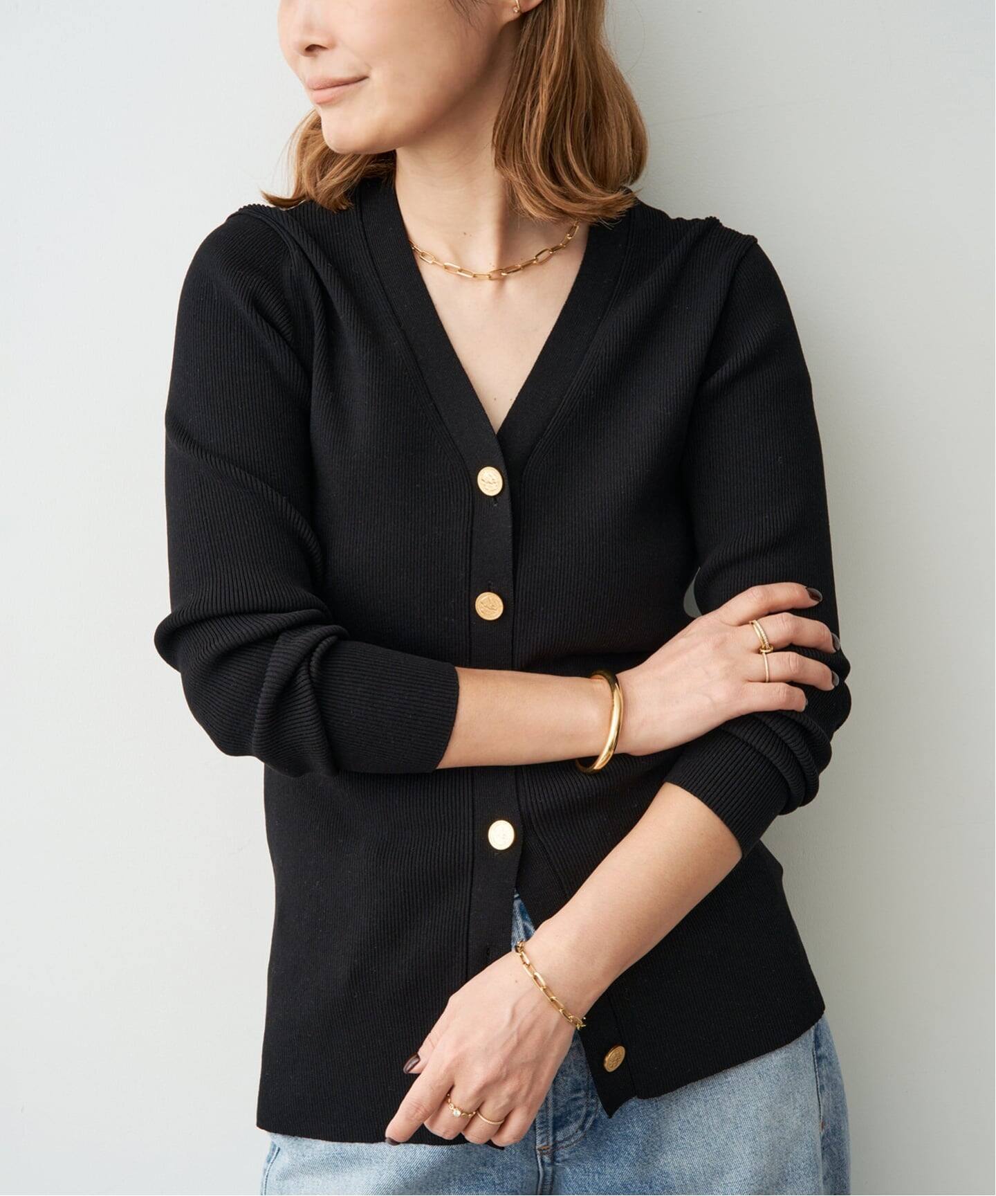 予約》*DINER RIB Vネックカーディガン（カーディガン）｜Deuxieme