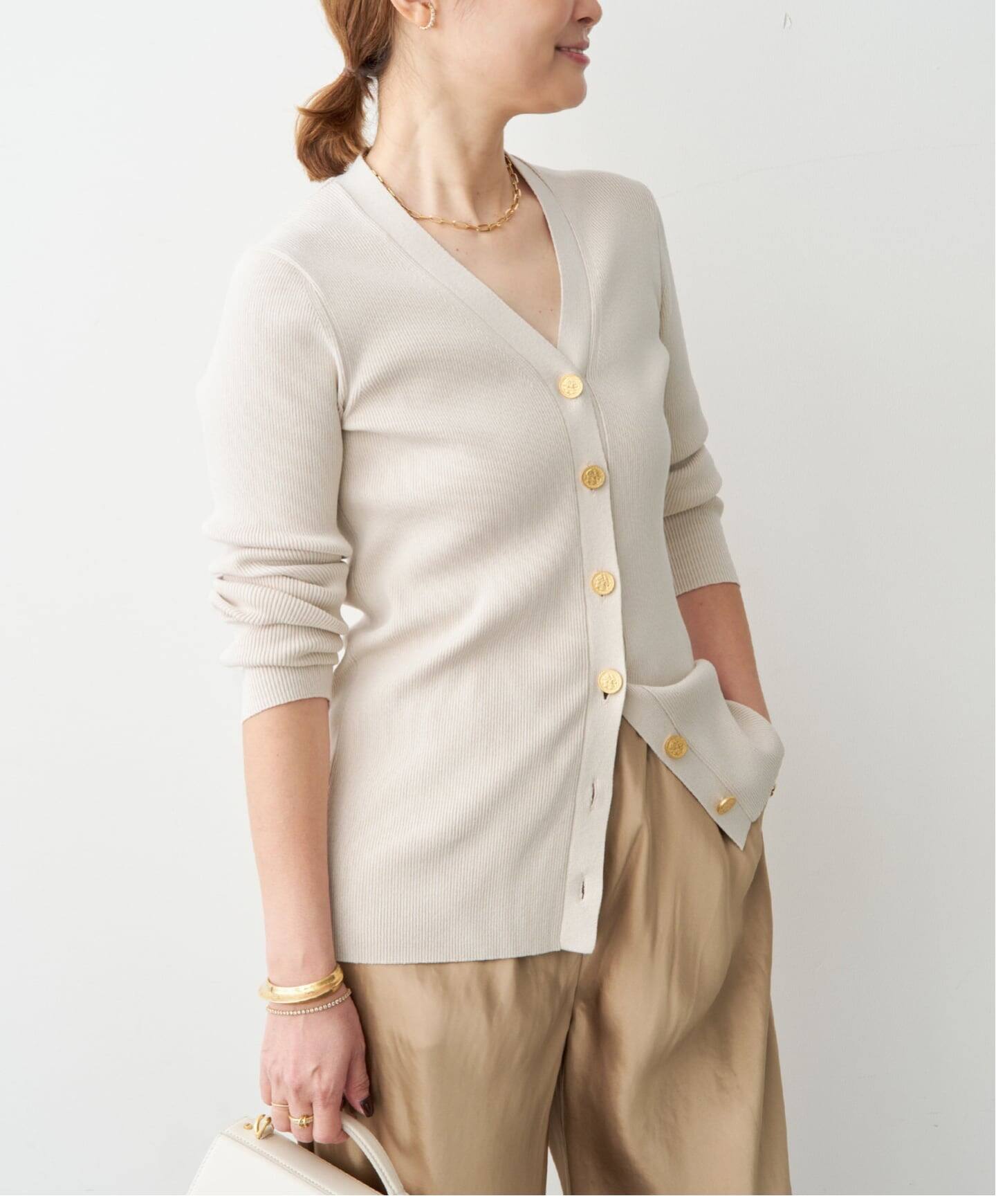 予約》*DINER RIB Vネックカーディガン（カーディガン）｜Deuxieme