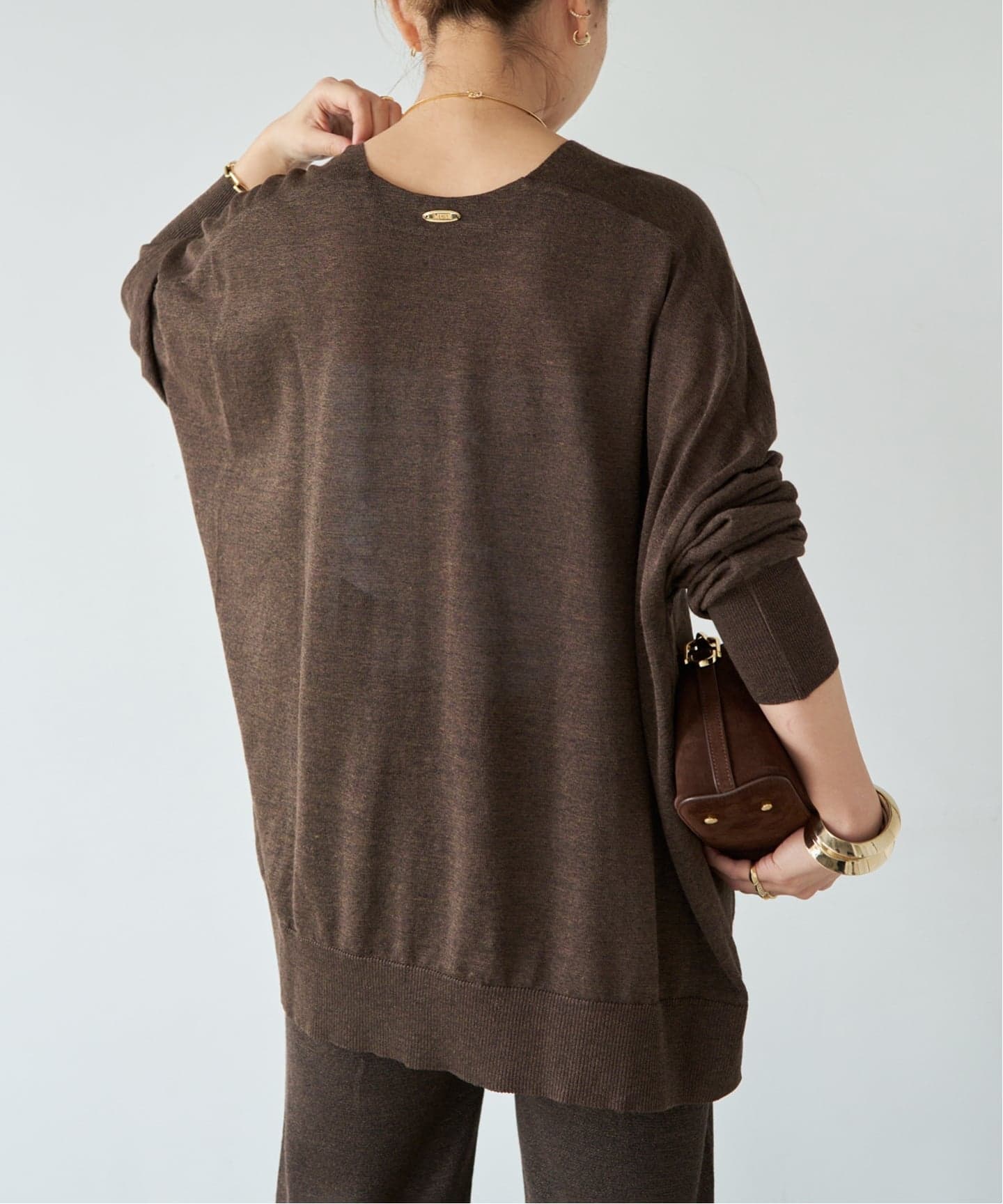ドゥーズィエムクラス URBAN Vネック プルオーバー　リネン混　ブラウン URBAN Vネック プルオーバー（ニット／セーター）｜Deuxieme Classe