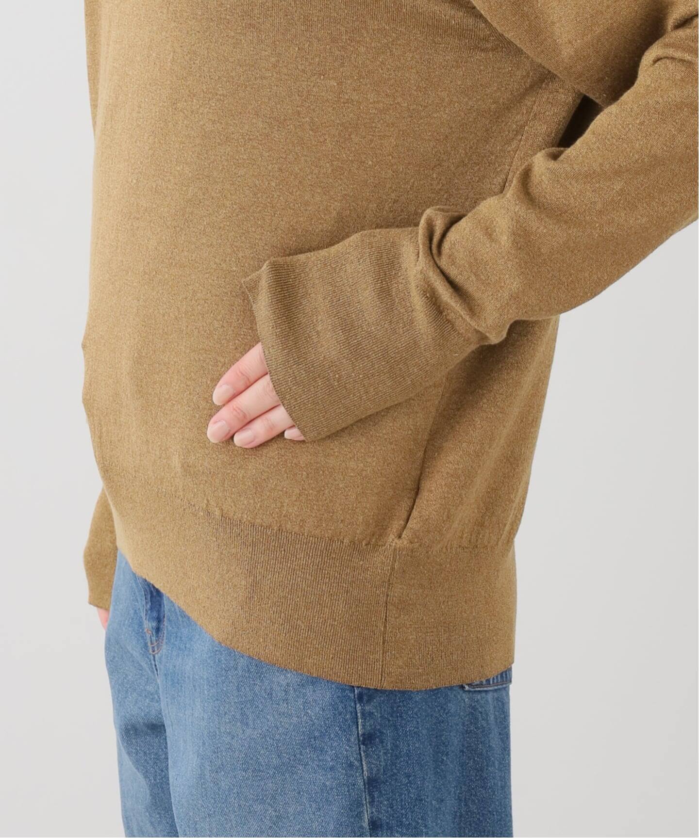 ドゥーズィエムクラス　カシミヤ　クルーネック　ニット　キャメル DEUXIEME CLASSE - ドゥーズィエムクラス カシミヤ クルーネック