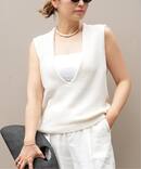 Lily Linen Vネック ベスト