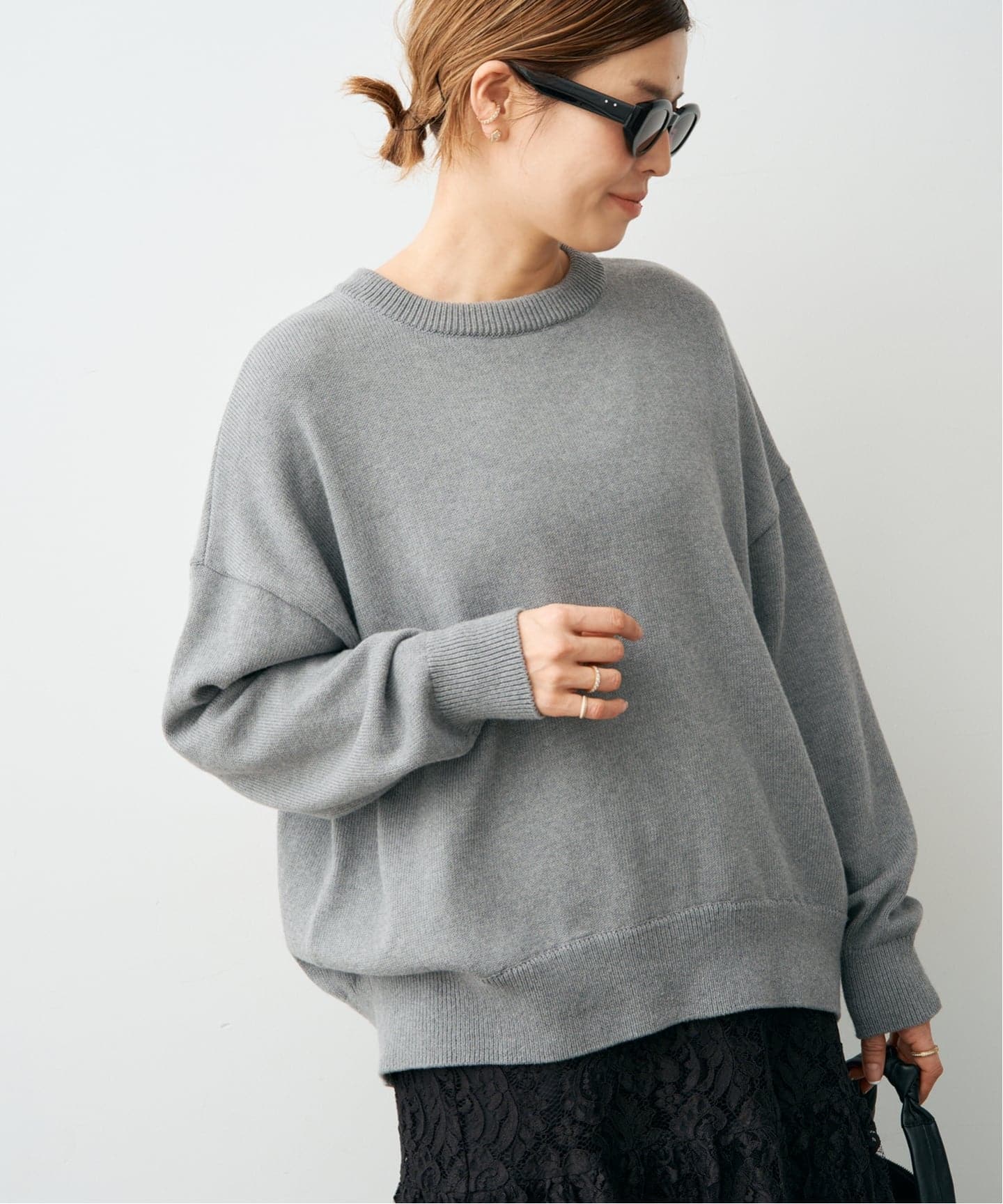 新品タグ付き Deuxieme Classe ベーシック ニット　紺 25SS 予約》*ベーシック ニット（ニット／セーター）｜Deuxieme Classe