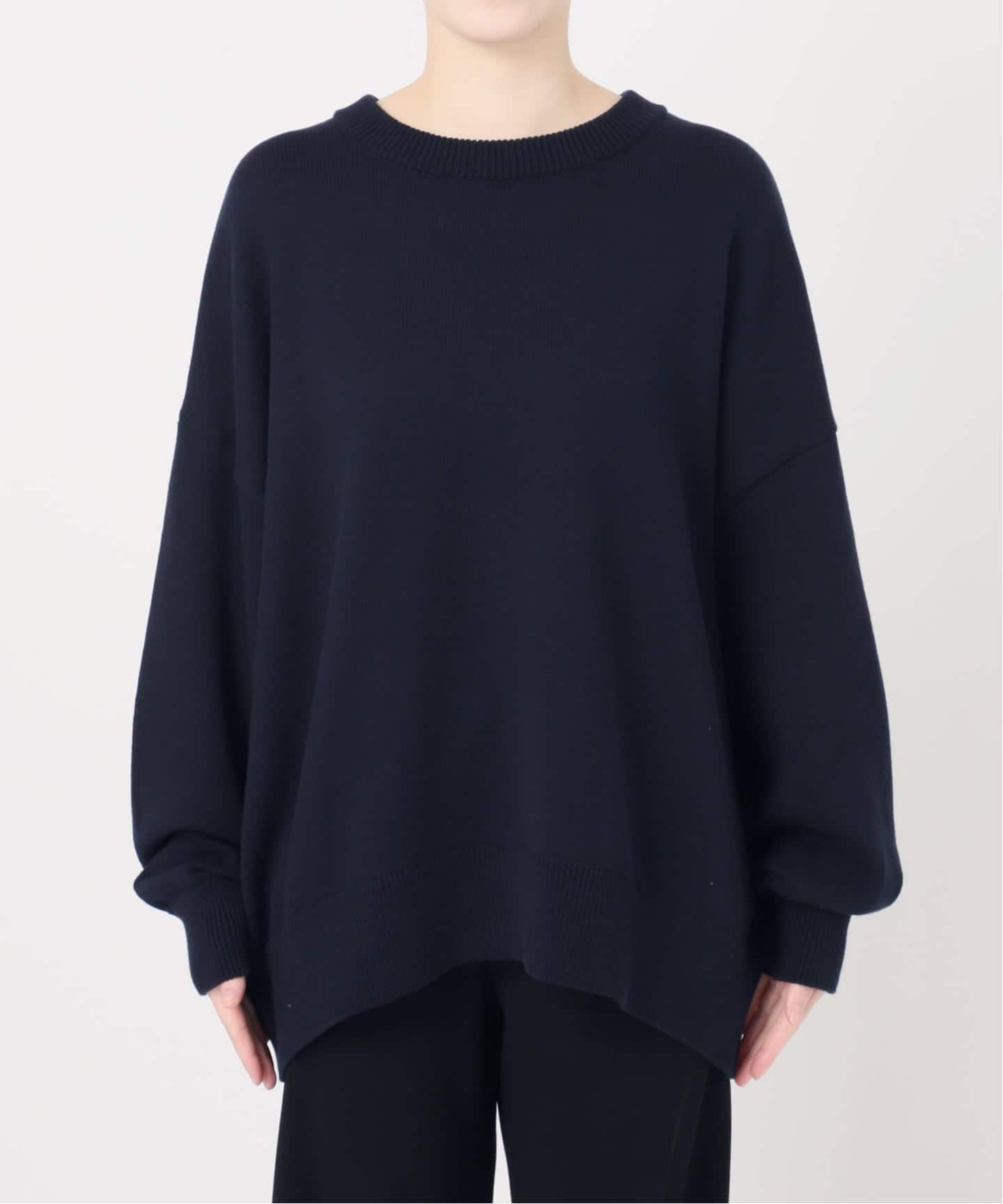 極美品！Deuxieme Classe ベーシックニット ネイビー コットン Deuxieme Classe（ドゥーズィエムクラス） ニット セーター