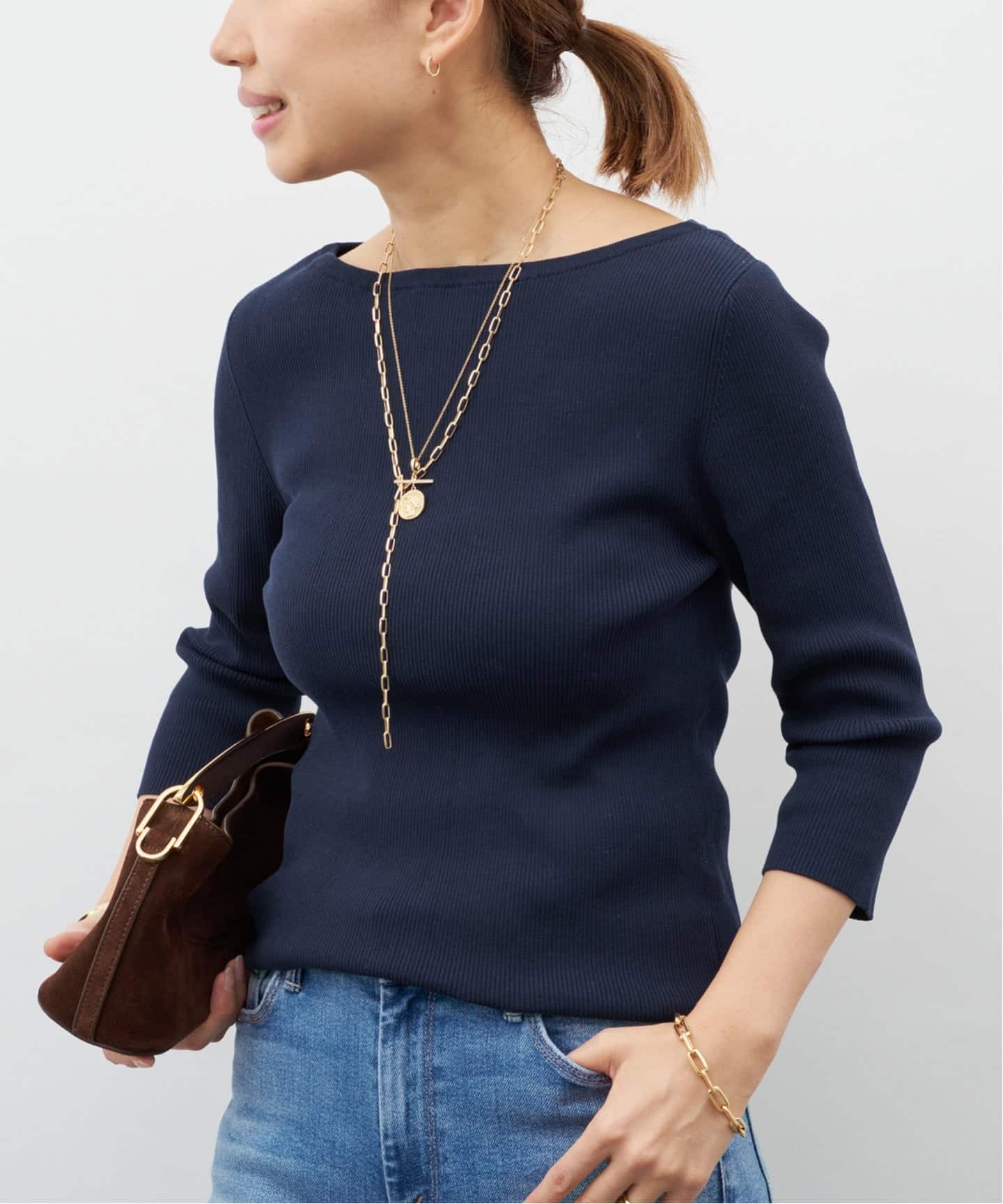 【新品】Deuxieme Classe ガーターアミボートプルオーバー ICE Rib Boat Neck プルオーバー（ニット／セーター）｜Deuxieme