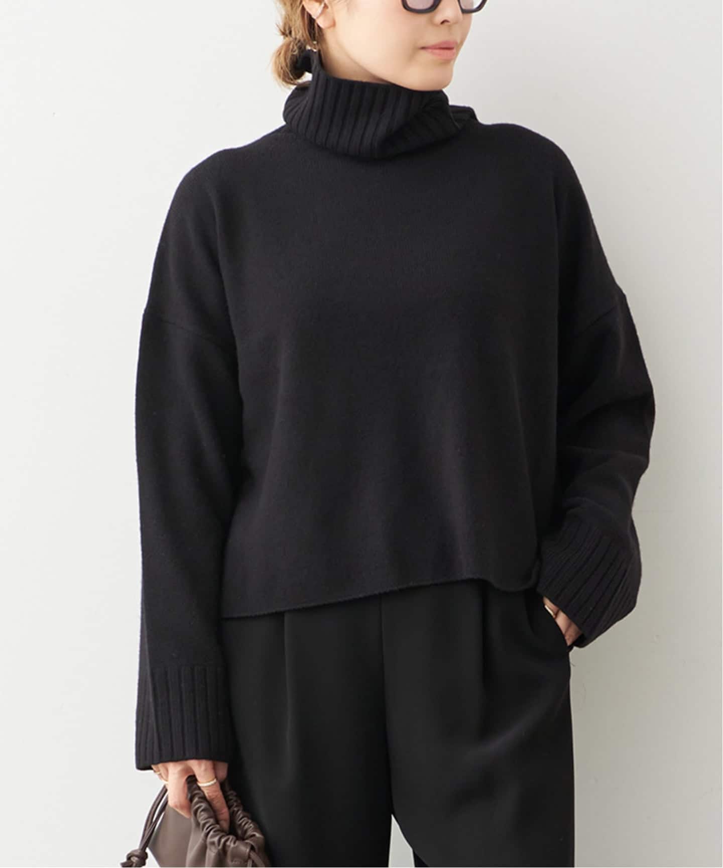 新品タグ付2025ドゥーズィエムクラスCroppedタートルネックニットネイビー Cropped タートルネック ニット（ニット/セーター）｜Deuxieme Classe