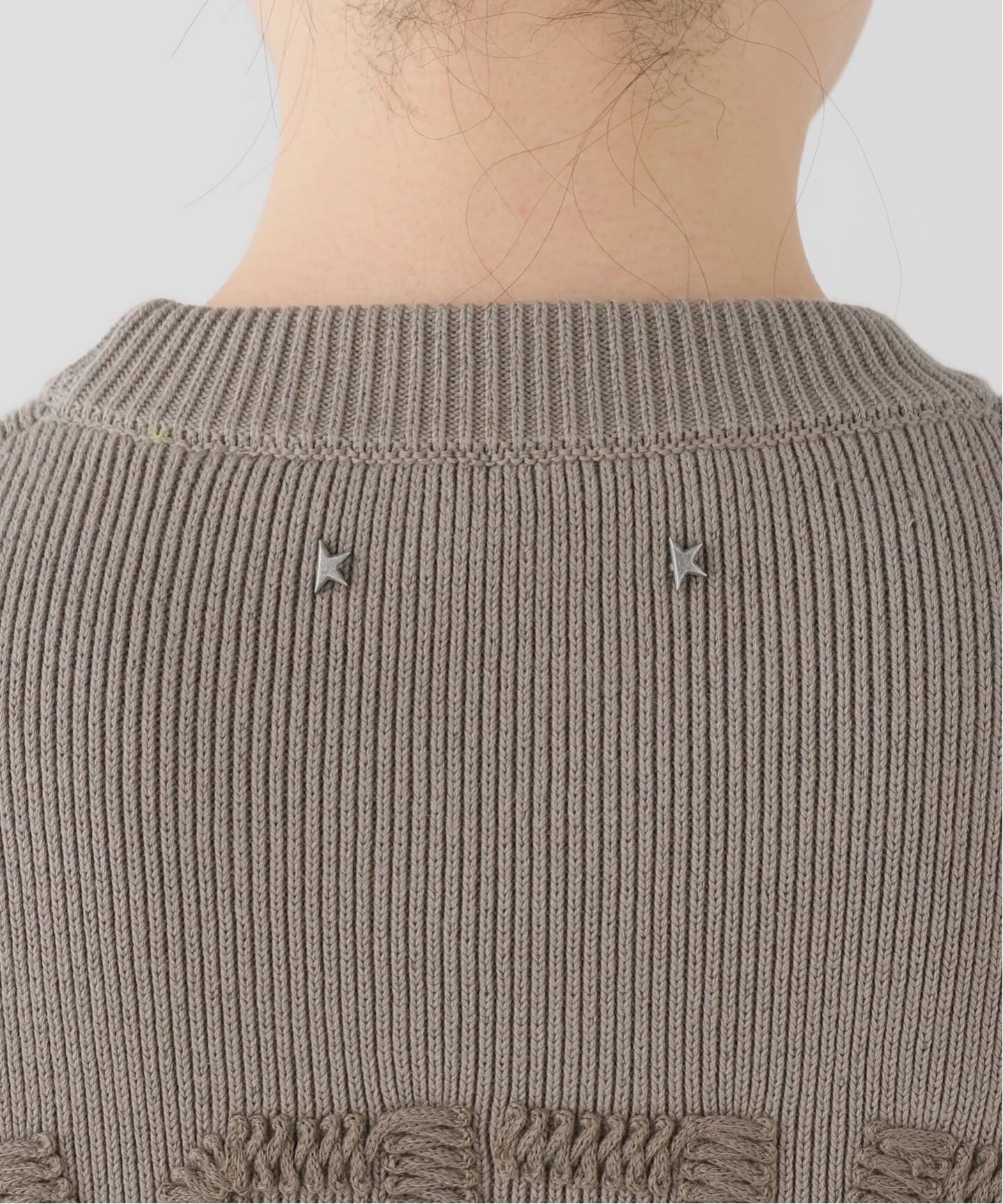 ドゥーズィエムクラス　ゴールデングース　ニット　グレー GOLDEN GOOSE / ゴールデングース】BACK LOGO KNIT（ニット／セーター
