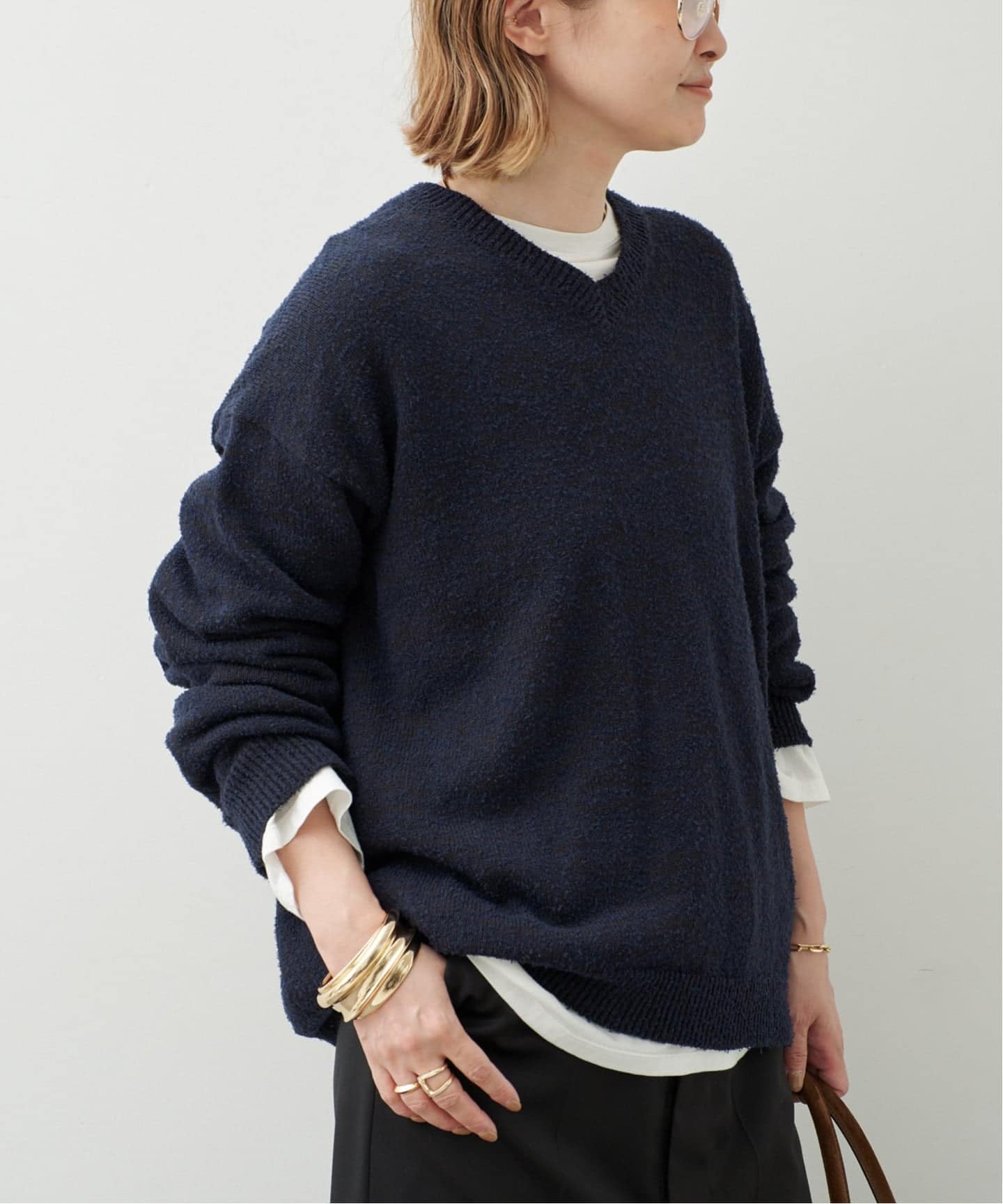 マルジェラ Margiela Vネックニット ブラック　ここのえ　ブラック MAISON MARGIELA/メゾン マルジェラ】 V-NECK（ニット／セーター