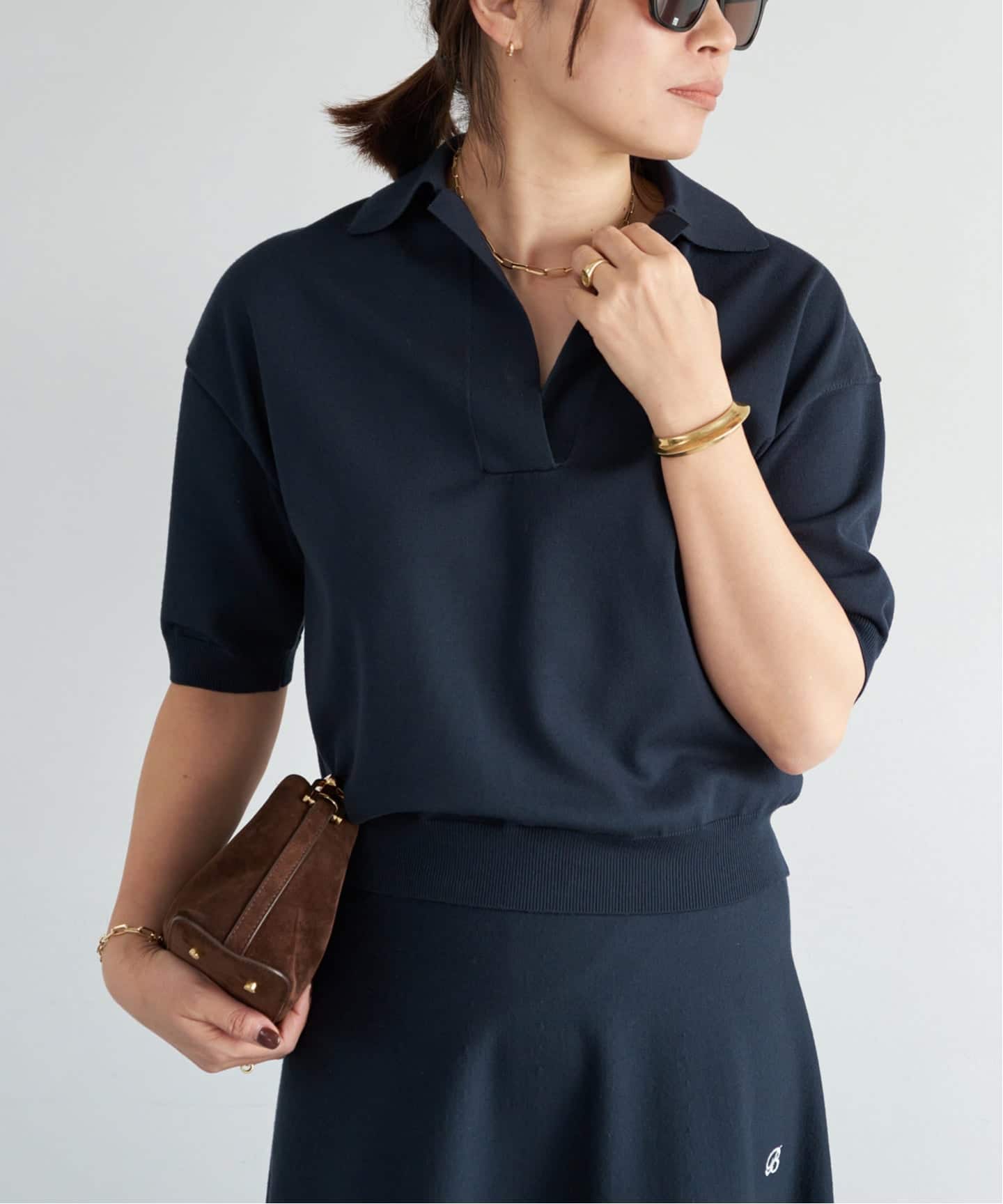 MADISONBLUE / マディソンブルー】SKIPPER HALF SLEEVE KNIT（ニット