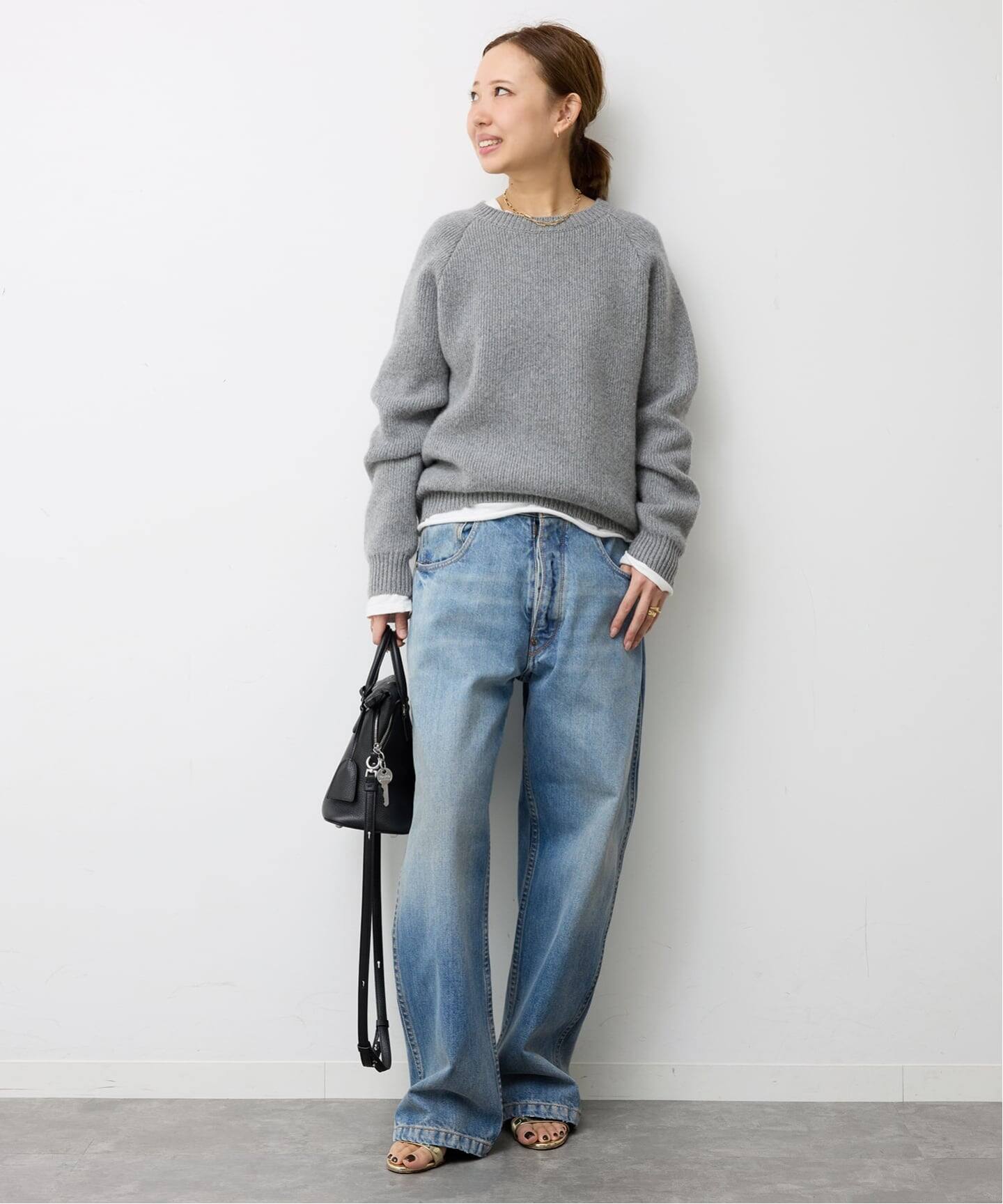 LINNEA LUND/リニアルンド】CASHMERE CREWNECK KNIT（ニット／セーター