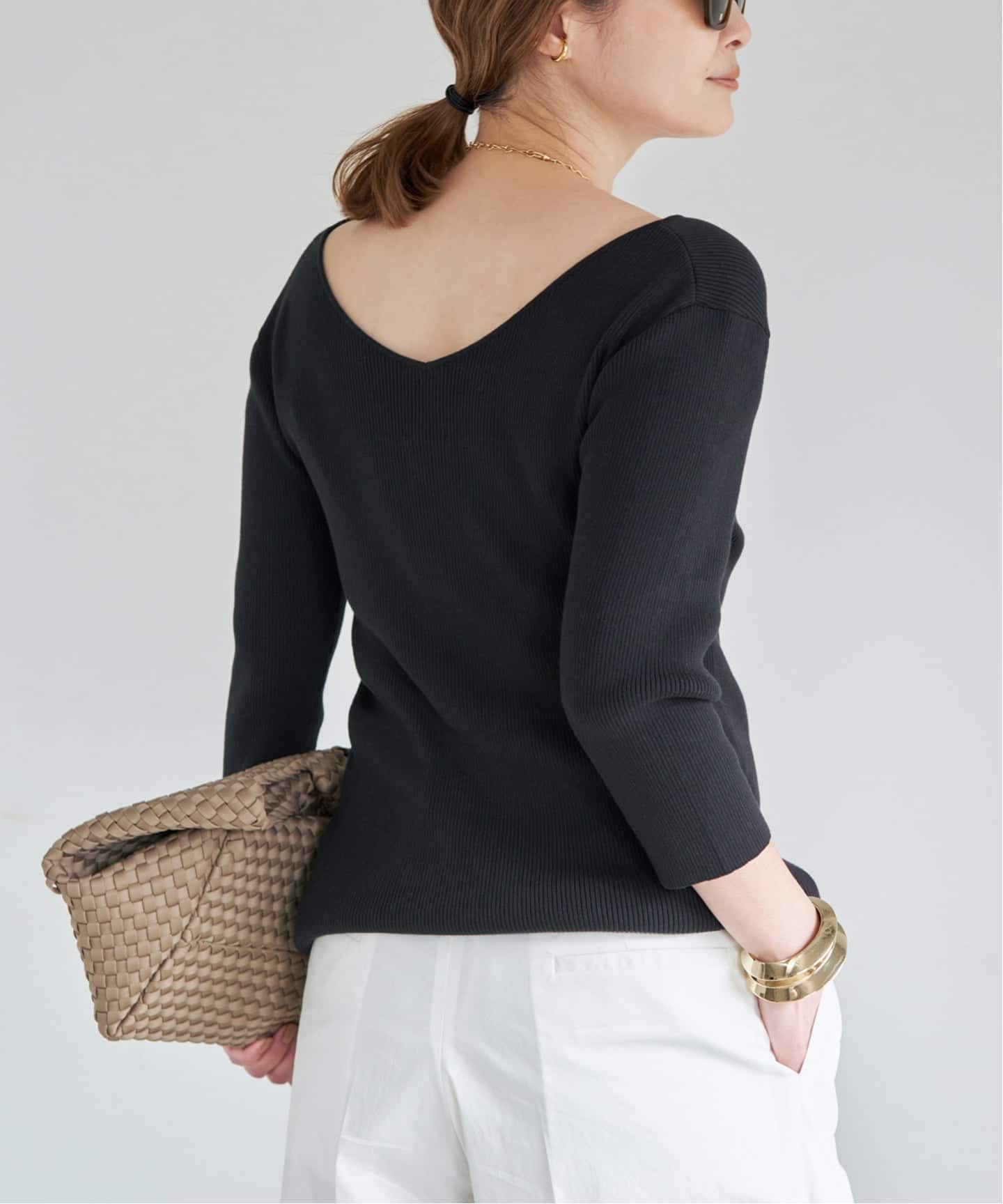 Raspail/ラスパイユ】 Reverse V-neck pullover（ニット／セーター