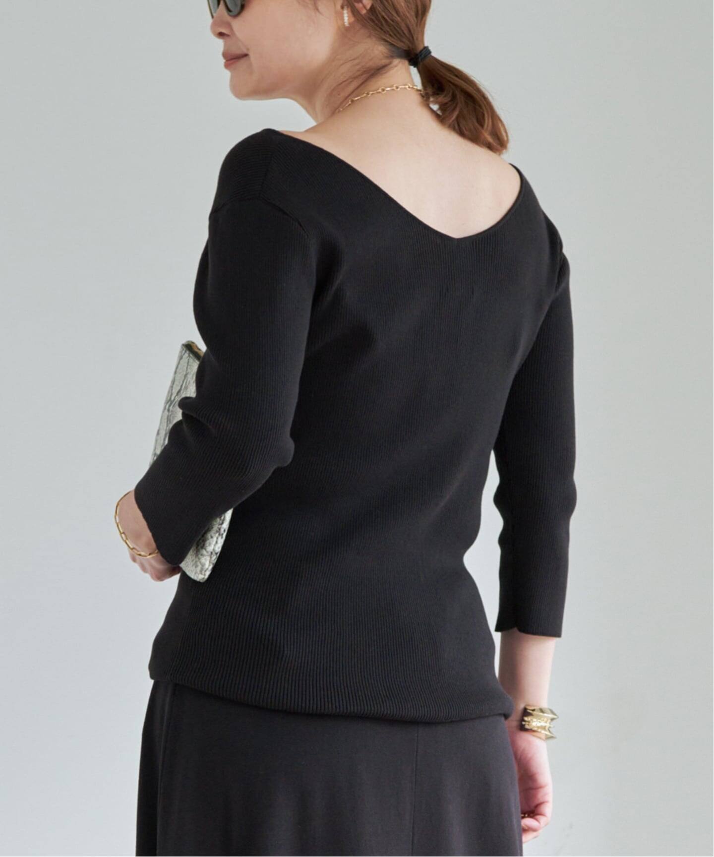Raspail/ラスパイユ】 Reverse V-neck pullover（ニット／セーター