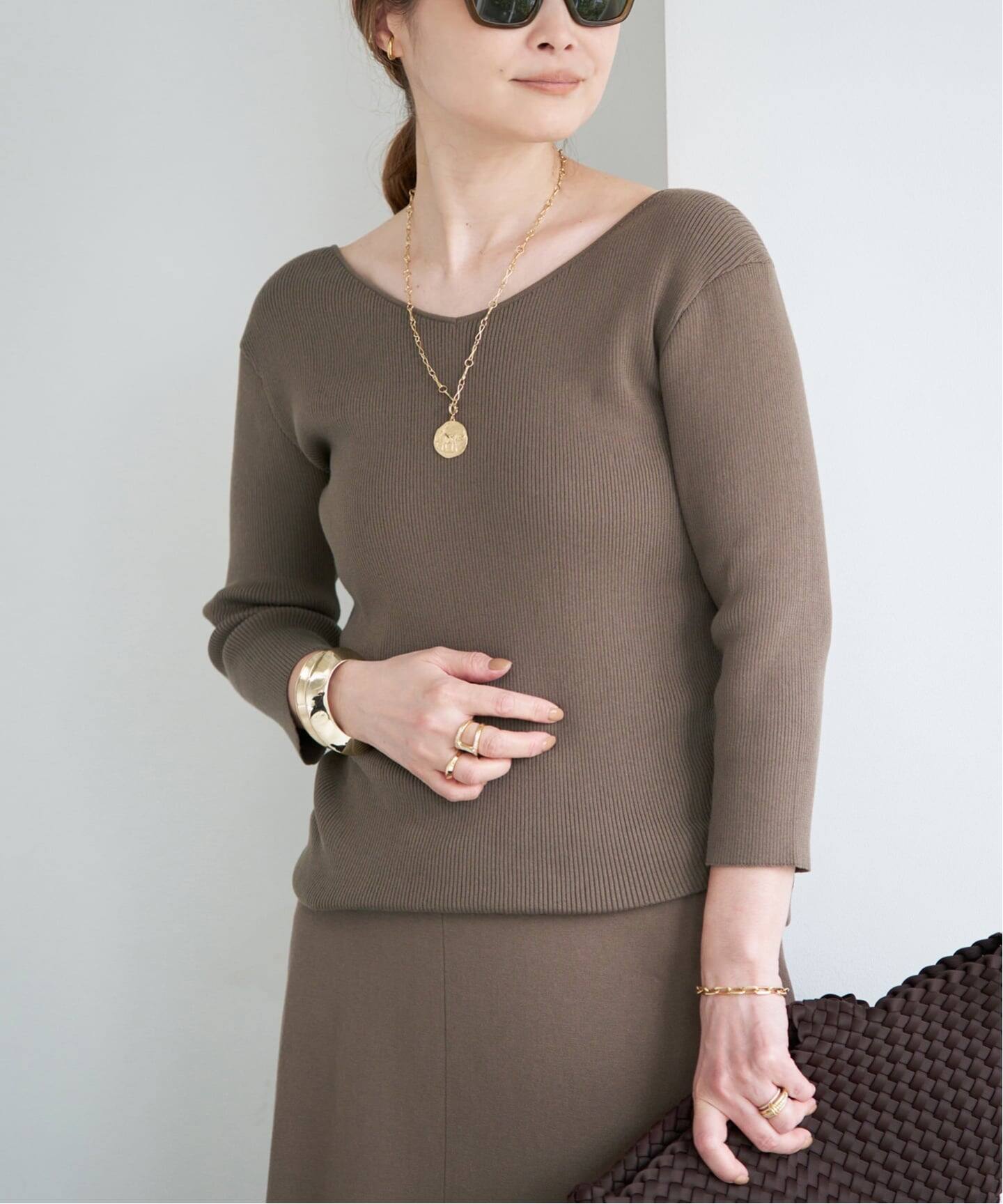 Raspail/ラスパイユ】 Reverse V-neck pullover（ニット／セーター