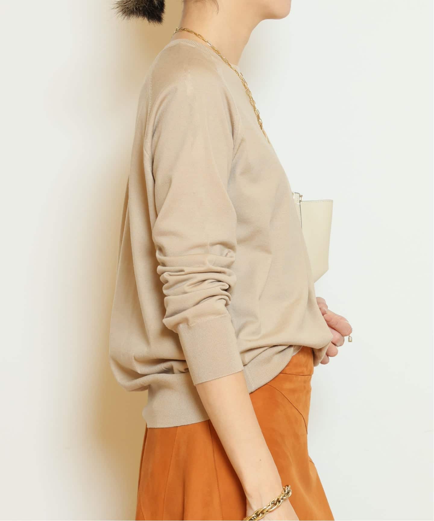 Deuxieme Classe OPTIMO クルーネックプルオーバー　ベージュ OPTIMOクルーネックプルオーバー（ニット／セーター）｜MUSE de