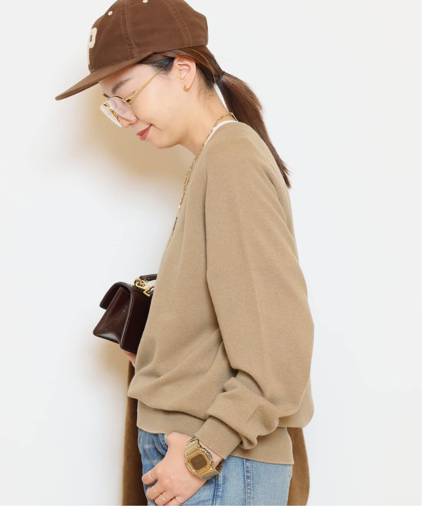 【hime様】ドゥーズィエムクラス　CAPRIクルーネックプルオーバー　ベージュ CAPRI クルーネック プルオーバー（ニット／セーター）｜Deuxieme