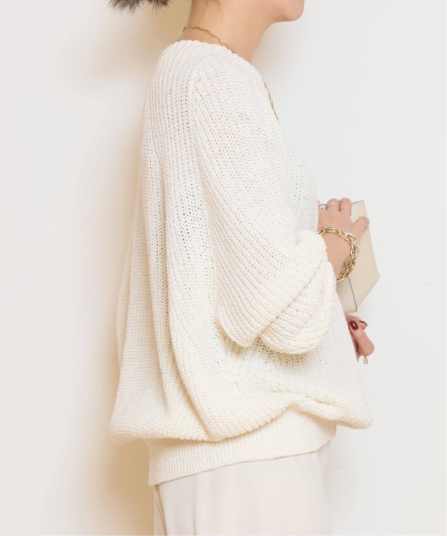 美品♡ ドゥーズィエムクラス Lily Linen アゼプルオーバー　ベージュ 追加 Lily Linen アゼ プルオーバー（ニット／セーター）｜Deuxieme