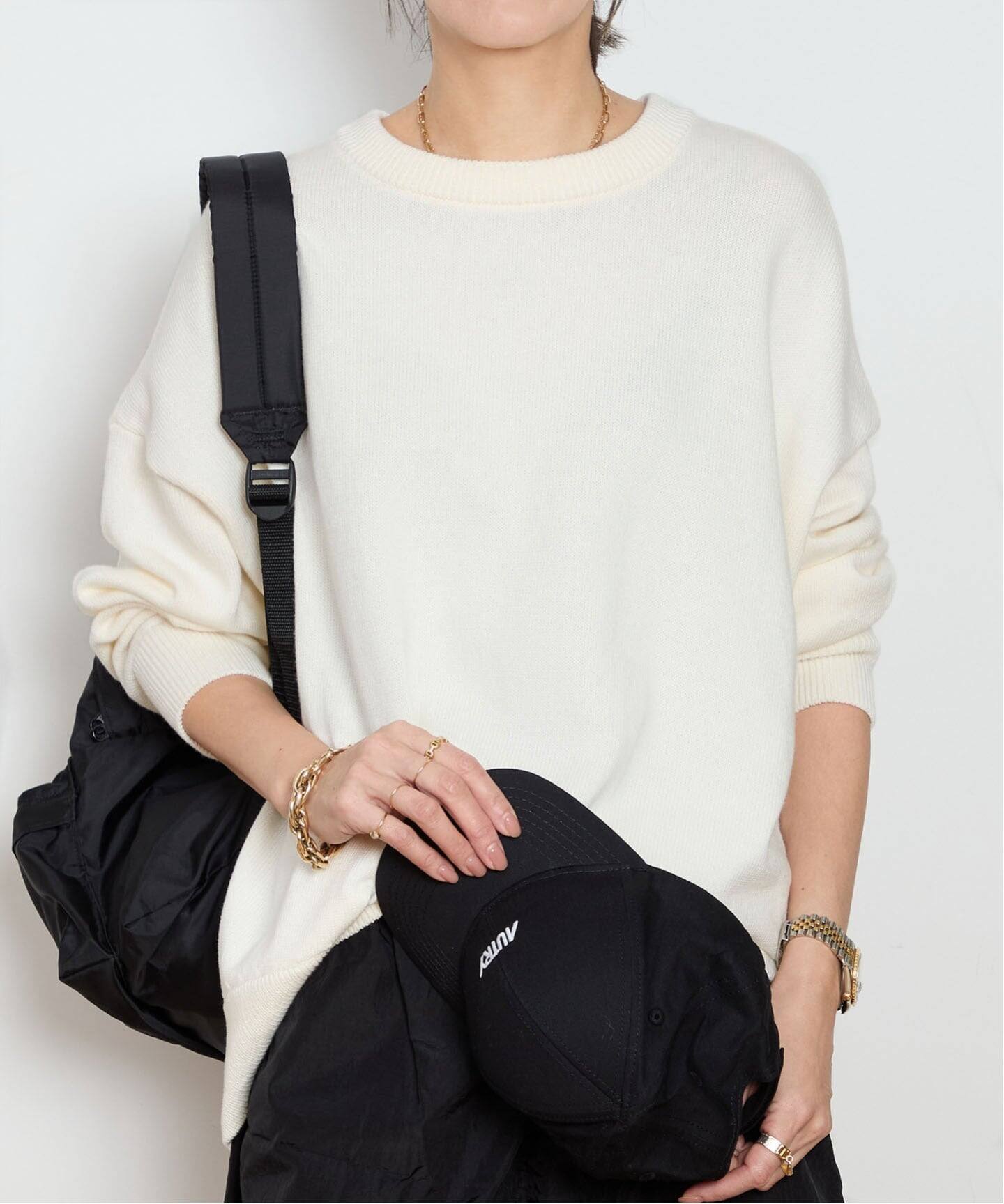 美品 定価￥38880 ドゥーズィエムクラス Deuxieme Classe コットン シルク カシミア オーバー サイズ ニット セーター ベージュ  【公式通販】 美品＊MUSE ドゥーズィエムクラス シルクコットンミラノリブニット ブラック黒