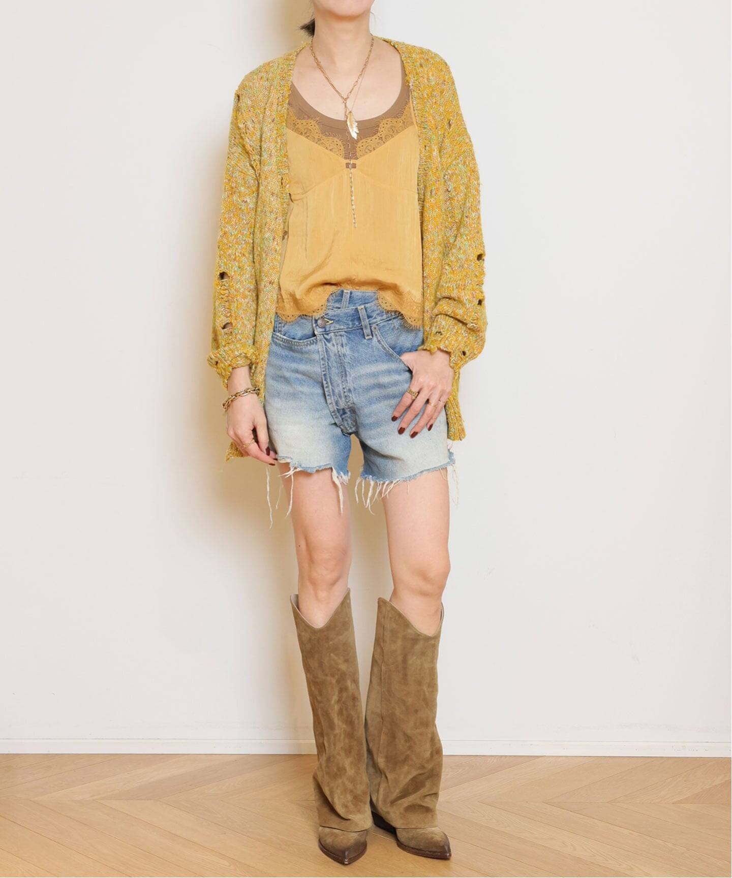 R13/アールサーティーン】DISTRESSED OVERSIZED カーディガン（ニット
