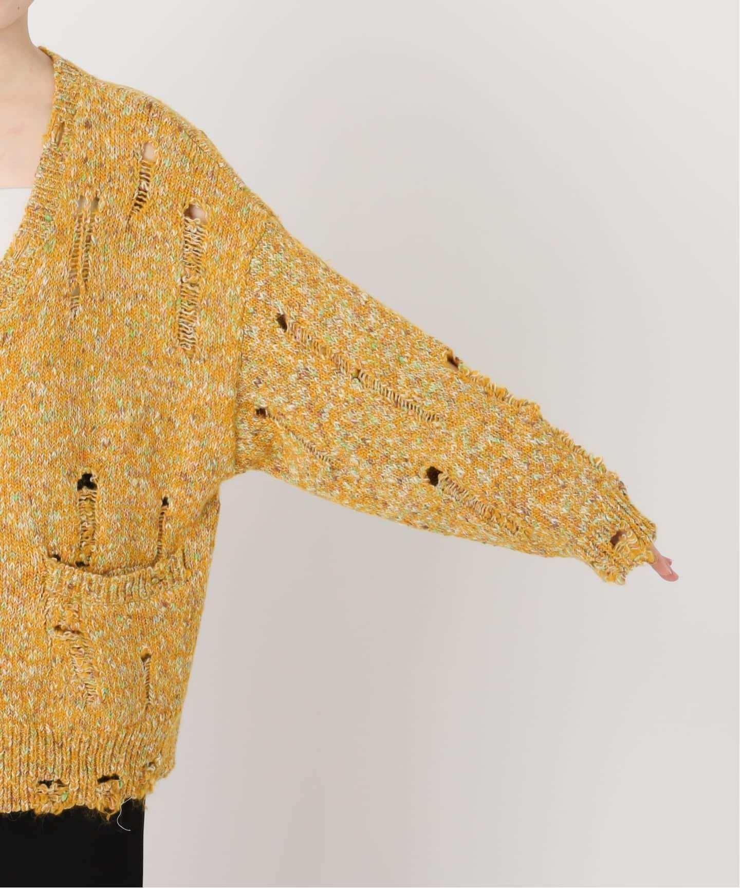 R13/アールサーティーン】DISTRESSED OVERSIZED カーディガン（ニット