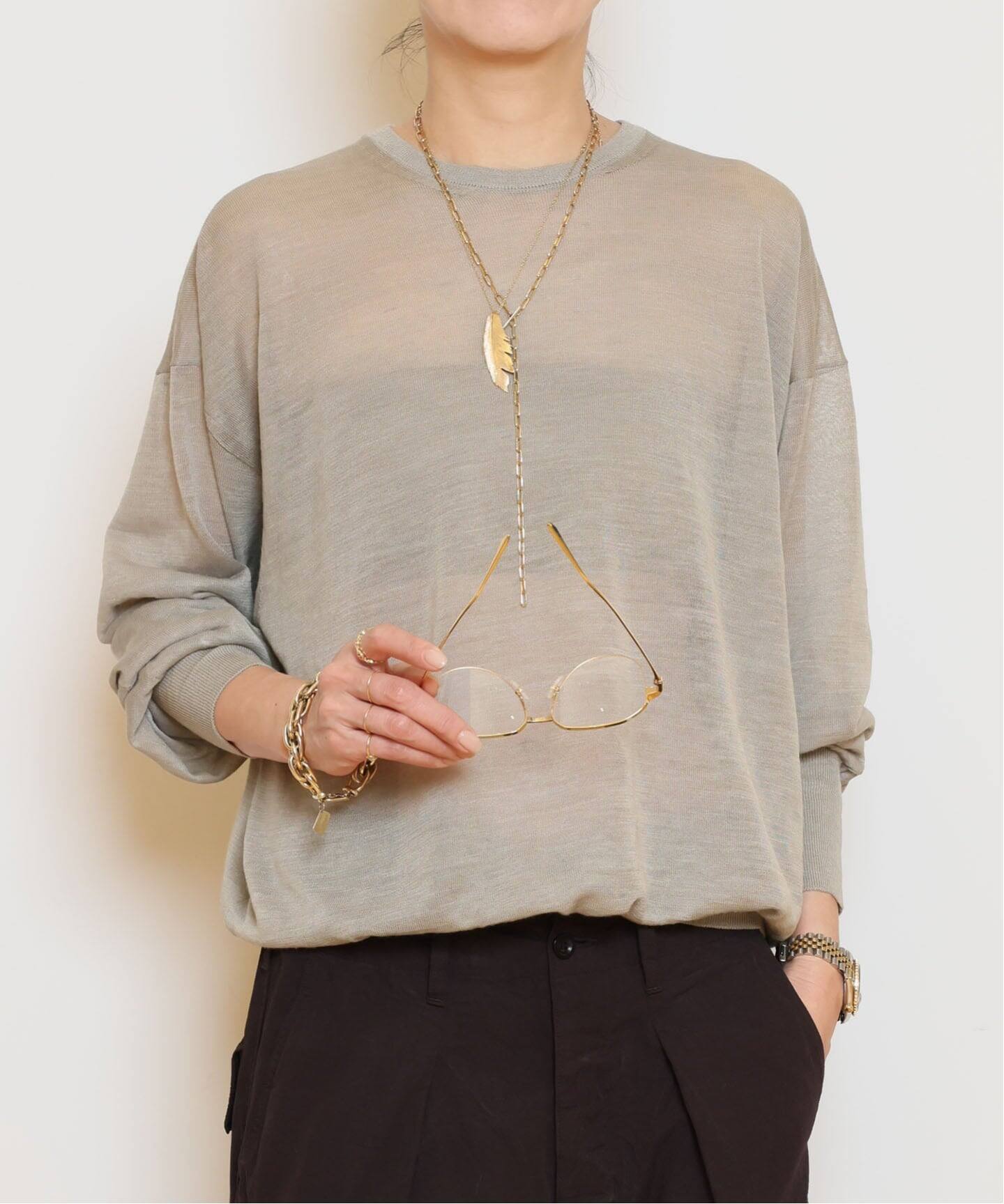 HERILL/ヘリル】Ramie Highgauge Crewneck ニット （ニット／セーター