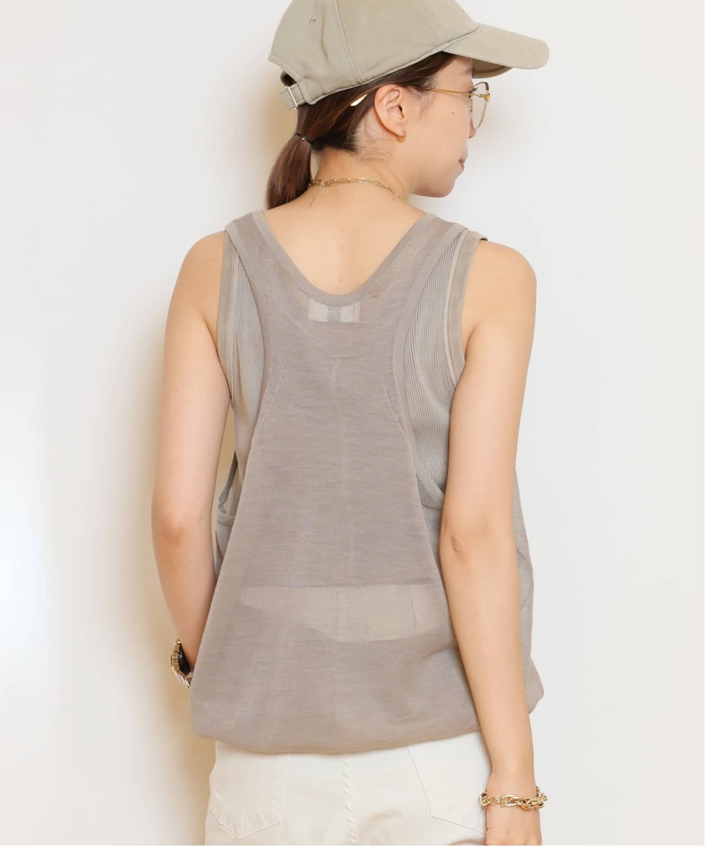 MUSE de Deuxieme Classe HERILLヘリルタンクトップ HERILL/ヘリル】Ramie Highgauge Athletic タンクトップ（ニット