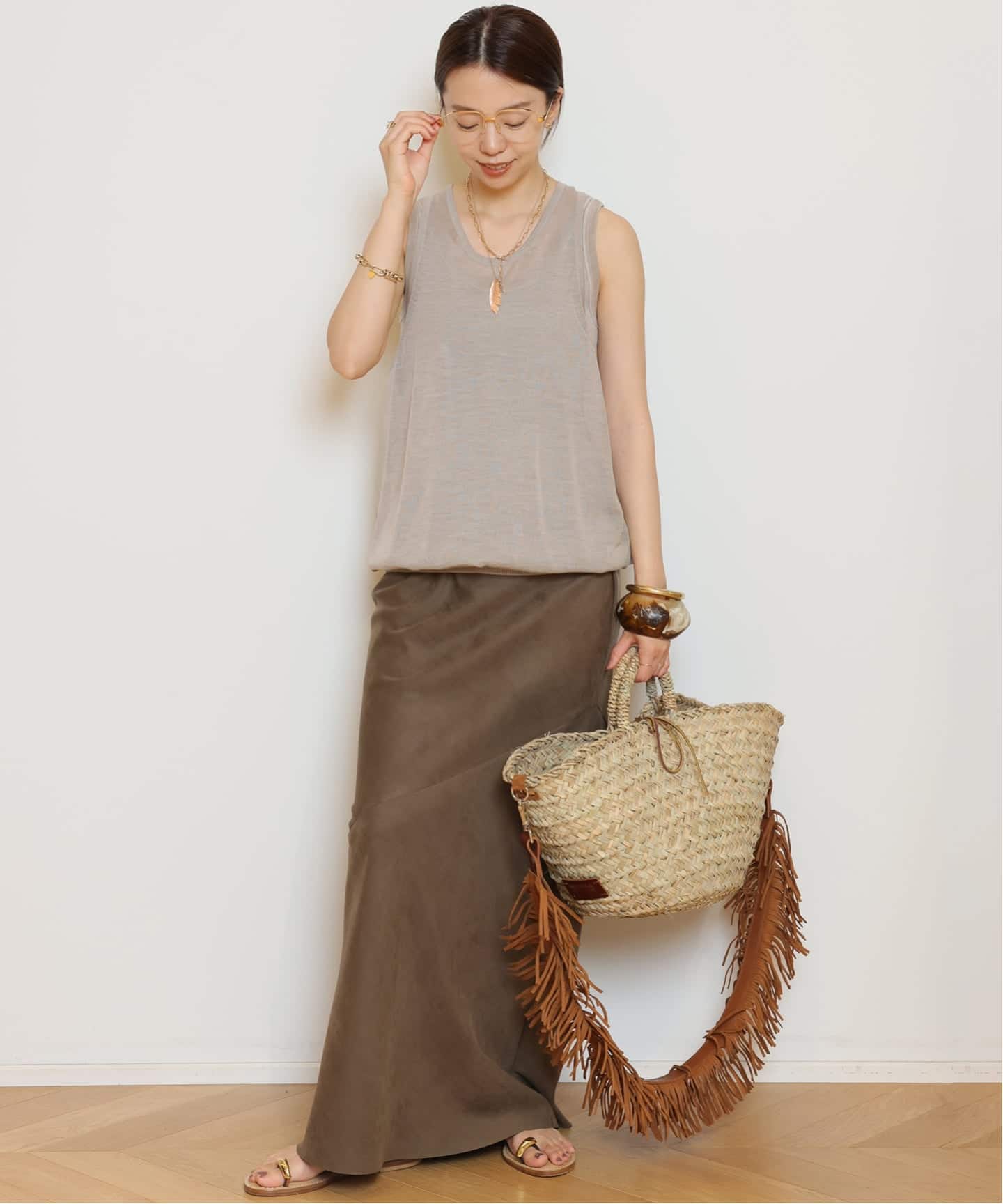 HERILL/ヘリル】Ramie Highgauge Athletic タンクトップ（ニット