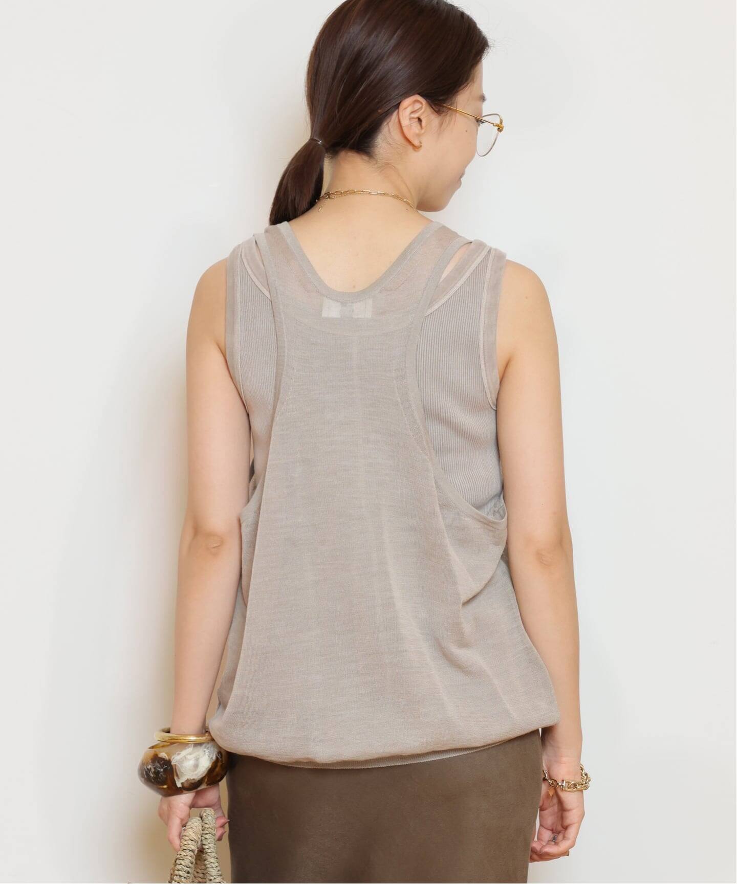 HERILLへリル　RAMIE タンクトップ HERILL/ヘリル】Ramie Highgauge Athletic タンクトップ（ニット