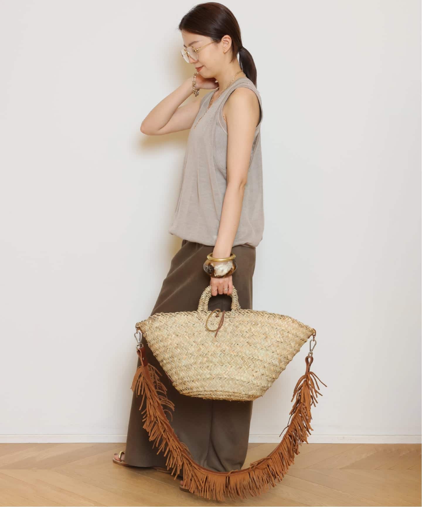 HERILL/ヘリル】Ramie Highgauge Athletic タンクトップ（ニット