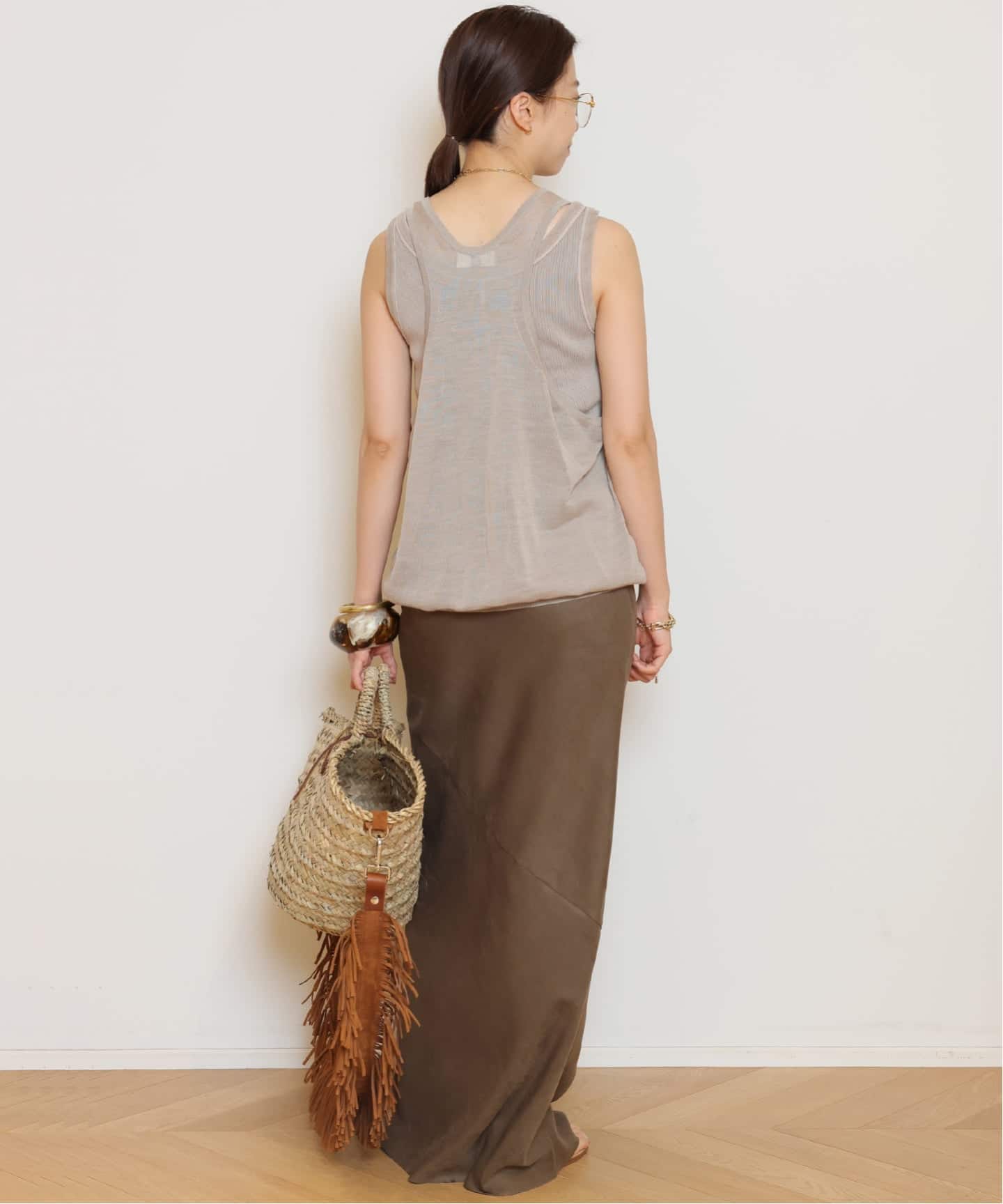HERILL/ヘリル】Ramie Highgauge Athletic タンクトップ（ニット