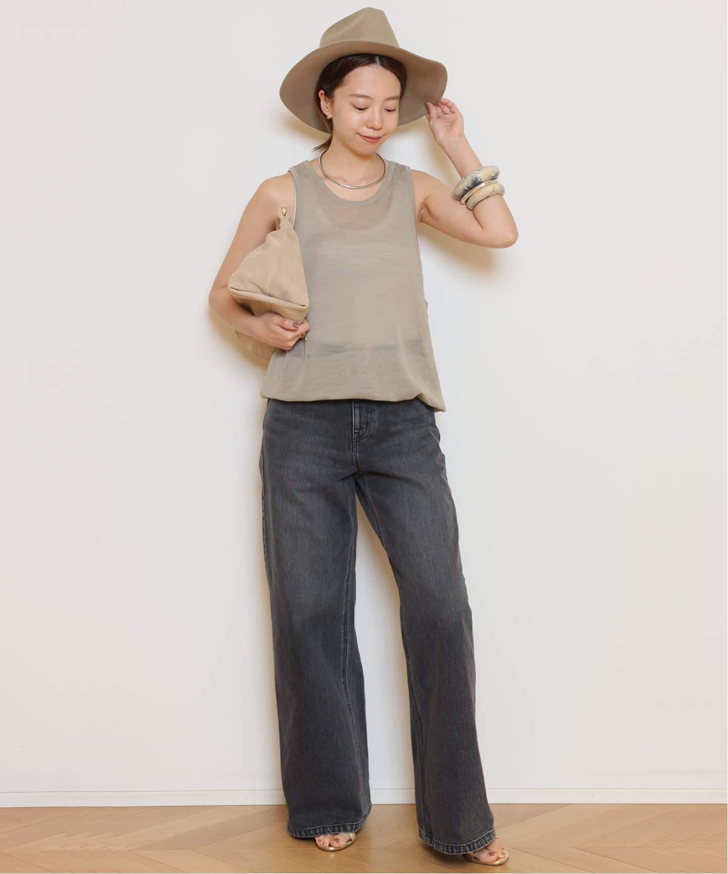 HERILL/ヘリル】Ramie Highgauge Athletic タンクトップ（ニット