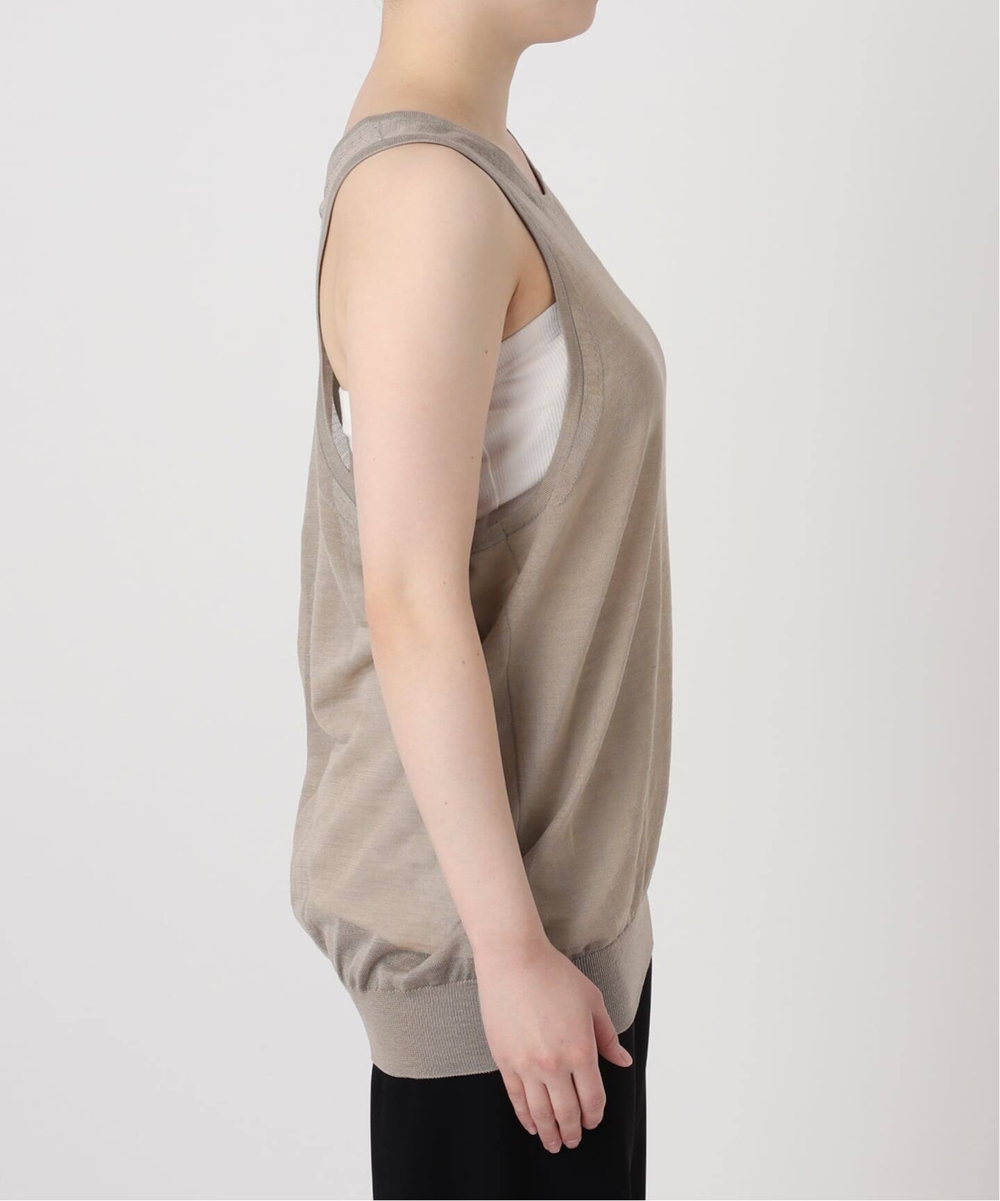 HERILL/ヘリル】Ramie Highgauge Athletic タンクトップ（ニット