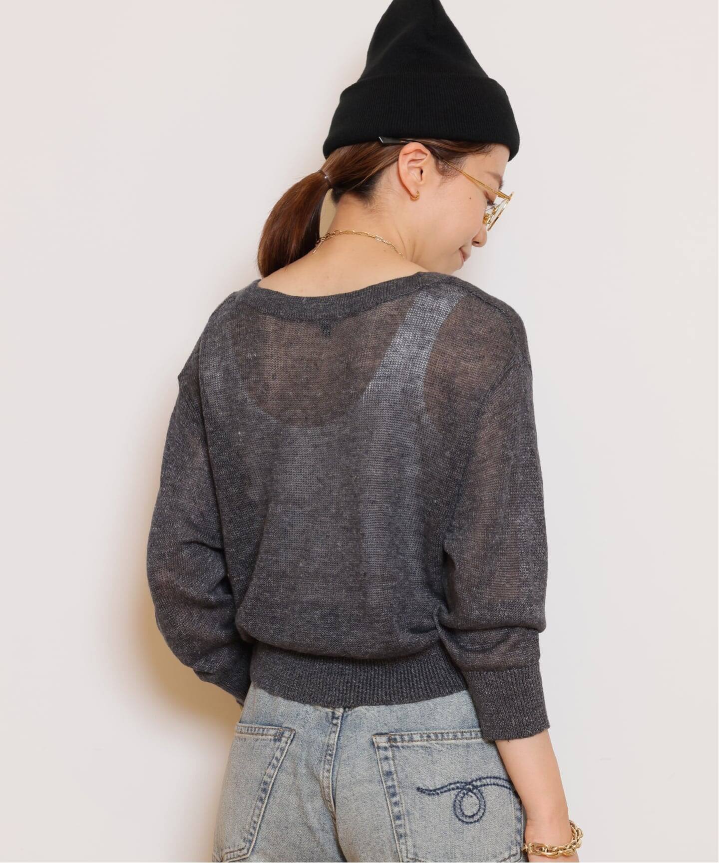 TWISTED FRONT TEE - BLACK - R13 R13/アールサーティーン】3/4 SLEEVE
