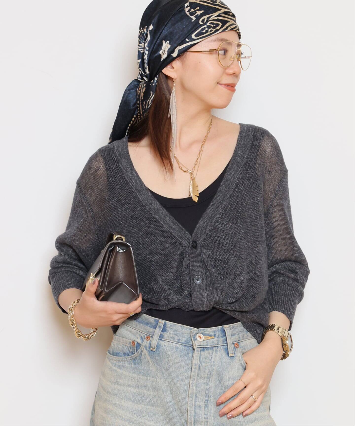 TWISTED FRONT TEE - BLACK - R13 R13/アールサーティーン】3/4 SLEEVE