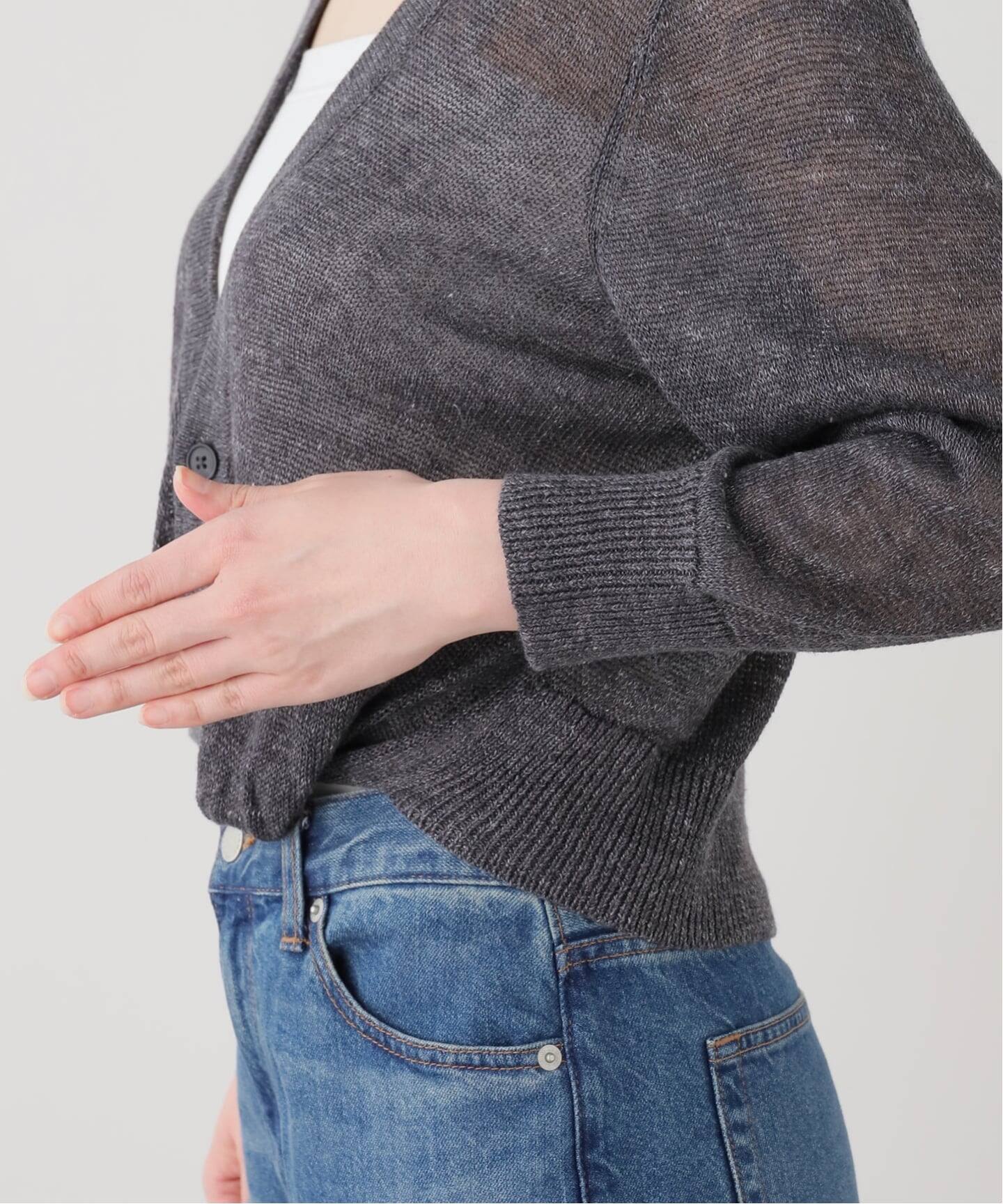 R13/アールサーティーン】 3/4 SLEEVE TWISTED FRONT カーディガン