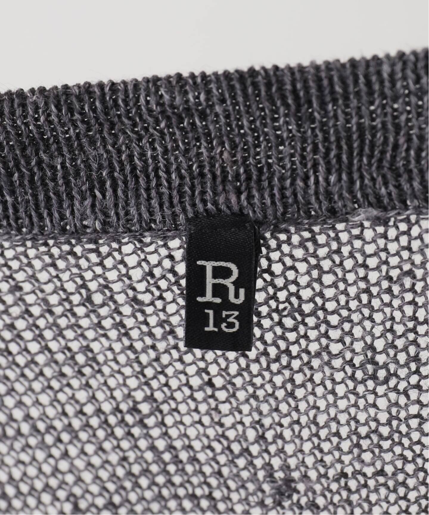 R13/アールサーティーン】 3/4 SLEEVE TWISTED FRONT カーディガン
