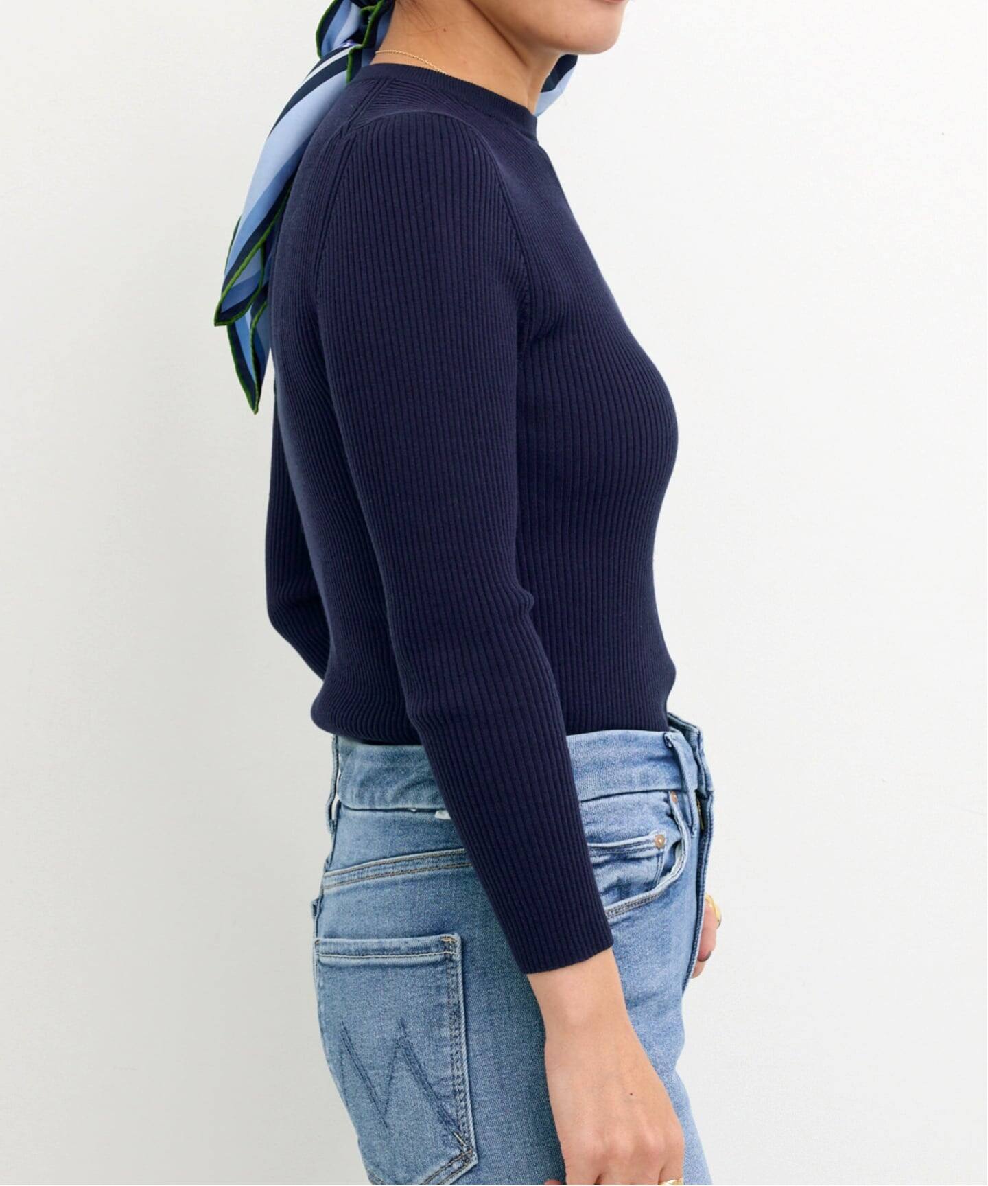 アパルトモン リブニット ネイビー CREW NECK RIB KNIT（ニット／セーター）｜L'Appartement