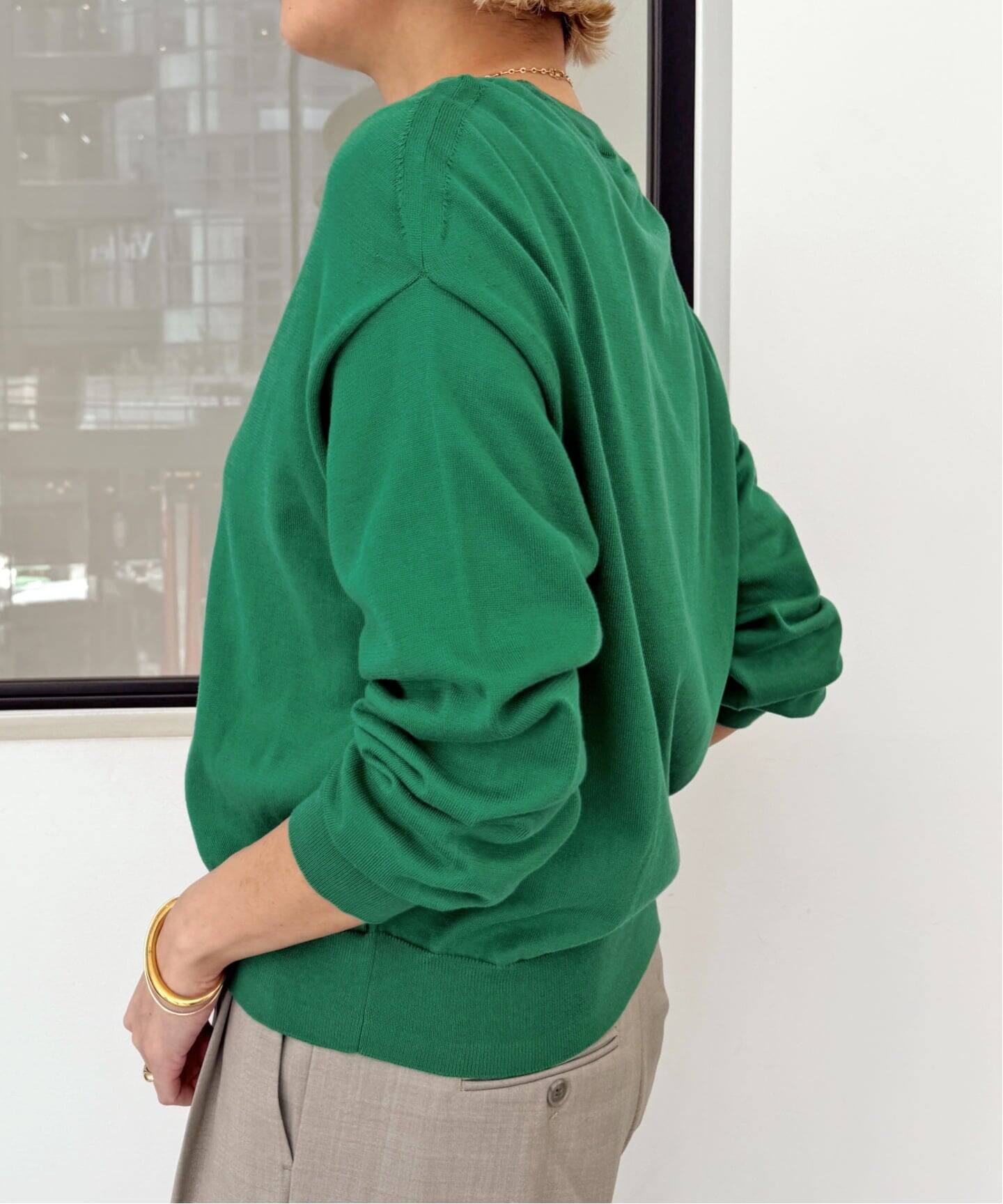 アパルトモン  グリーンニット WIDE RIB CREW NECK KNIT（ニット／セーター）｜L'Appartement